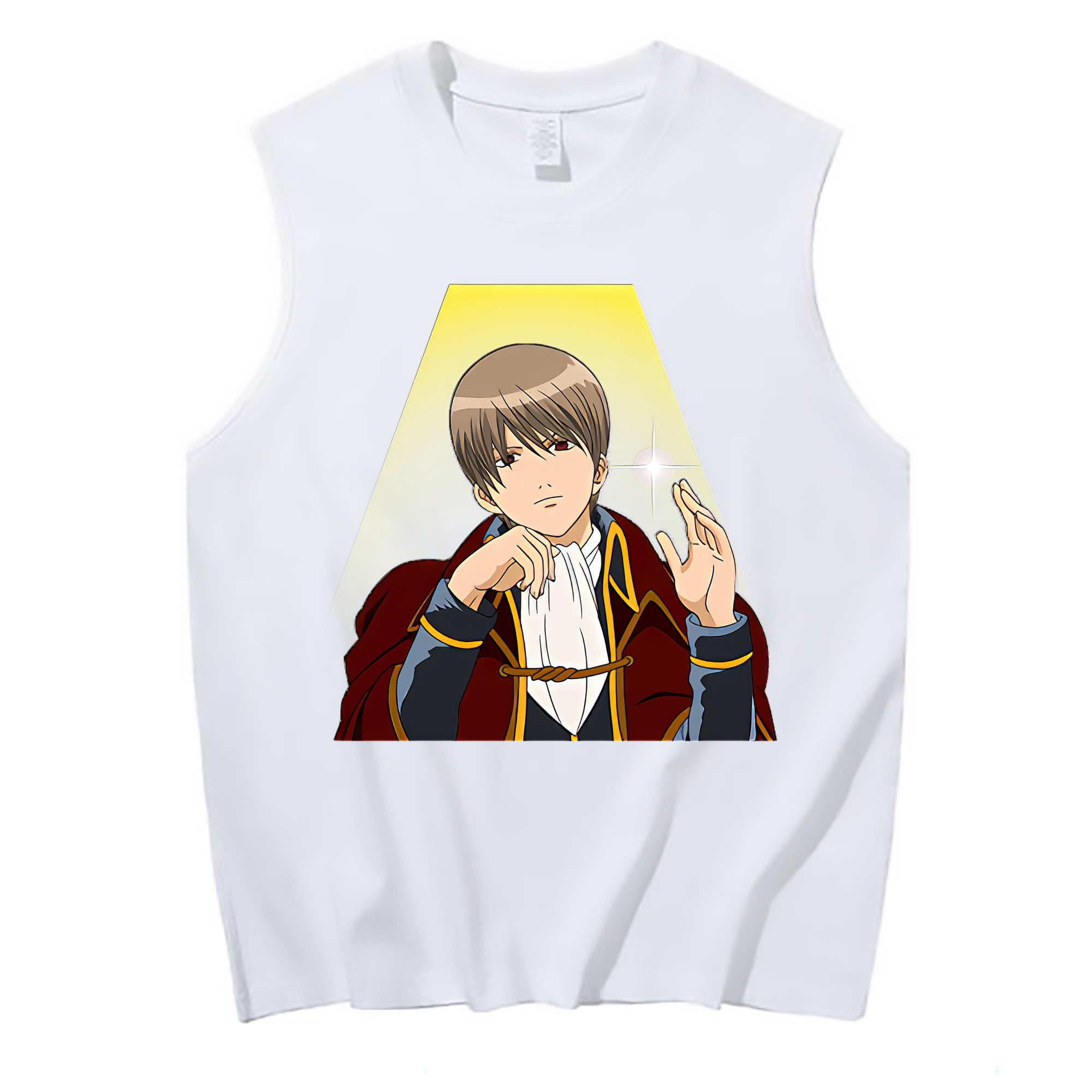 （画像用） ぎんたま 坂田銀時（さかたぎんとき） 神楽 志村新八（しむら しんぱち） GINTAMA Sakata Gintoki Kagura Shimura Shinpachi コットン100％タンクトップ（フロントプリント）