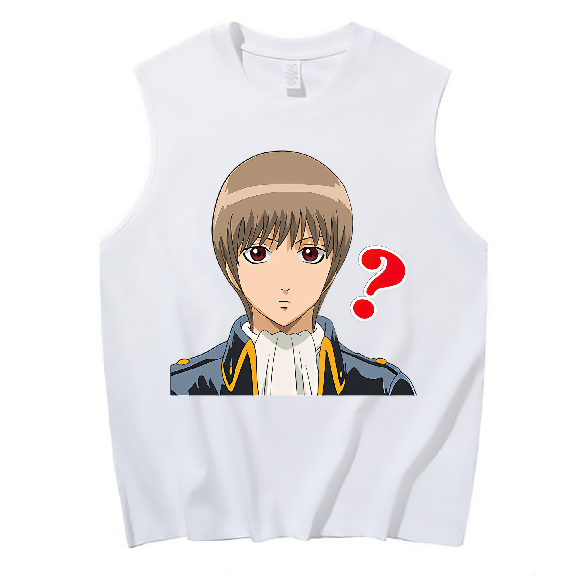 （画像用） ぎんたま 坂田銀時（さかたぎんとき） 神楽 志村新八（しむら しんぱち） GINTAMA Sakata Gintoki Kagura Shimura Shinpachi コットン100％タンクトップ（フロントプリント）