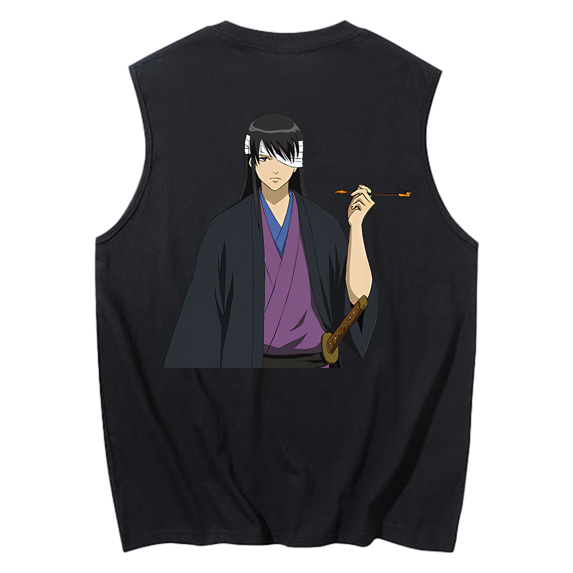 （画像用） ぎんたま 坂田銀時（さかたぎんとき） 神楽 志村新八（しむら しんぱち） GINTAMA Sakata Gintoki Kagura Shimura Shinpachi コットン100％タンクトップ（背面プリント）