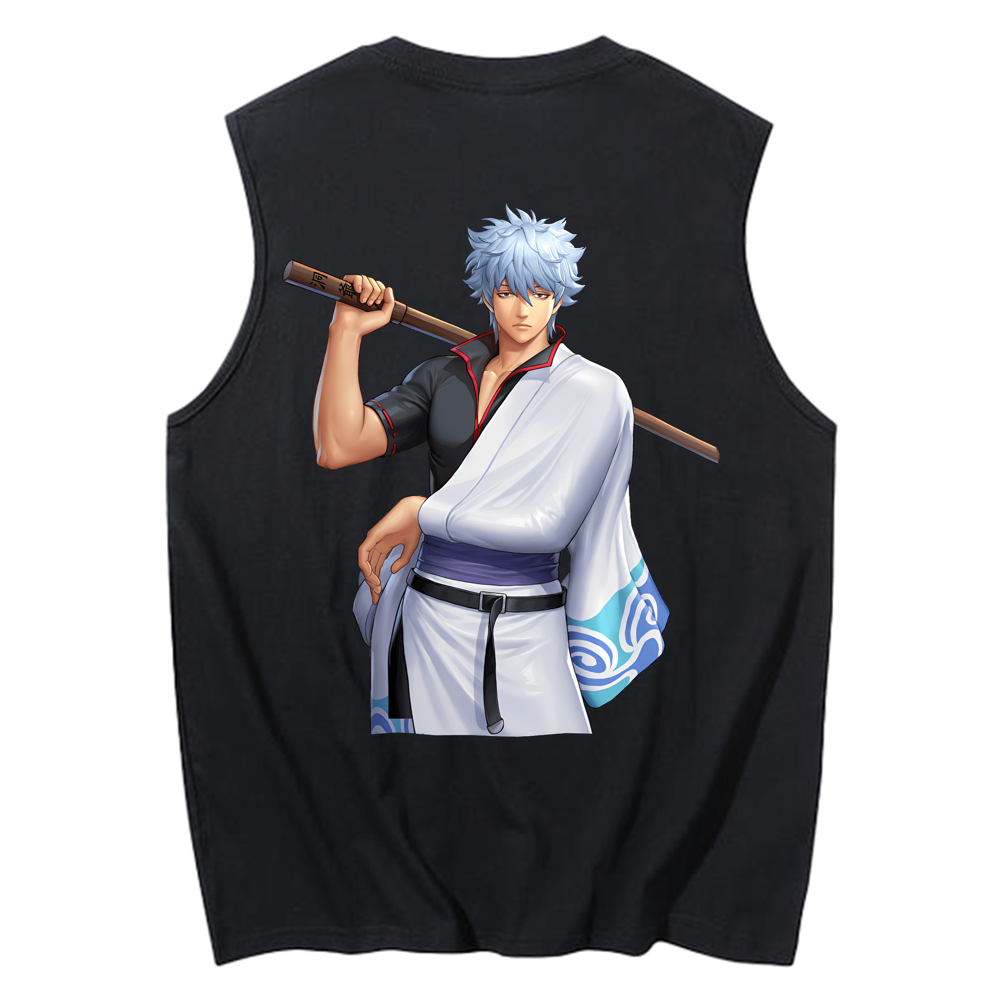 （画像用） ぎんたま 坂田銀時（さかたぎんとき） 神楽 志村新八（しむら しんぱち） GINTAMA Sakata Gintoki Kagura Shimura Shinpachi コットン100％タンクトップ（背面プリント）