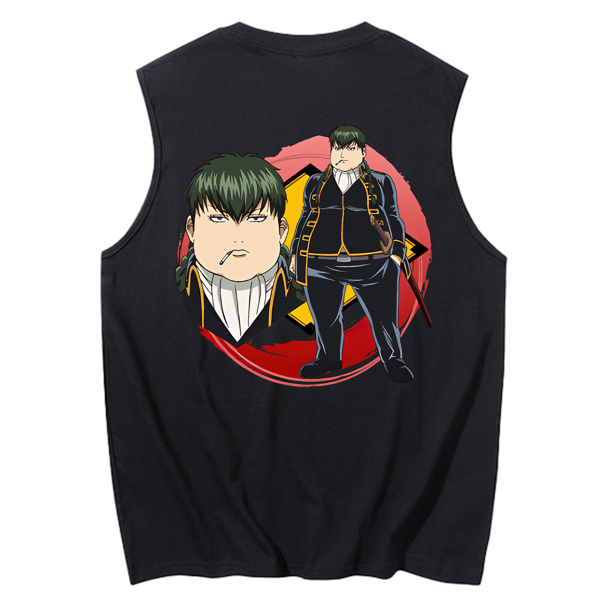 （画像用） ぎんたま 坂田銀時（さかたぎんとき） 神楽 志村新八（しむら しんぱち） GINTAMA Sakata Gintoki Kagura Shimura Shinpachi コットン100％タンクトップ（背面プリント）