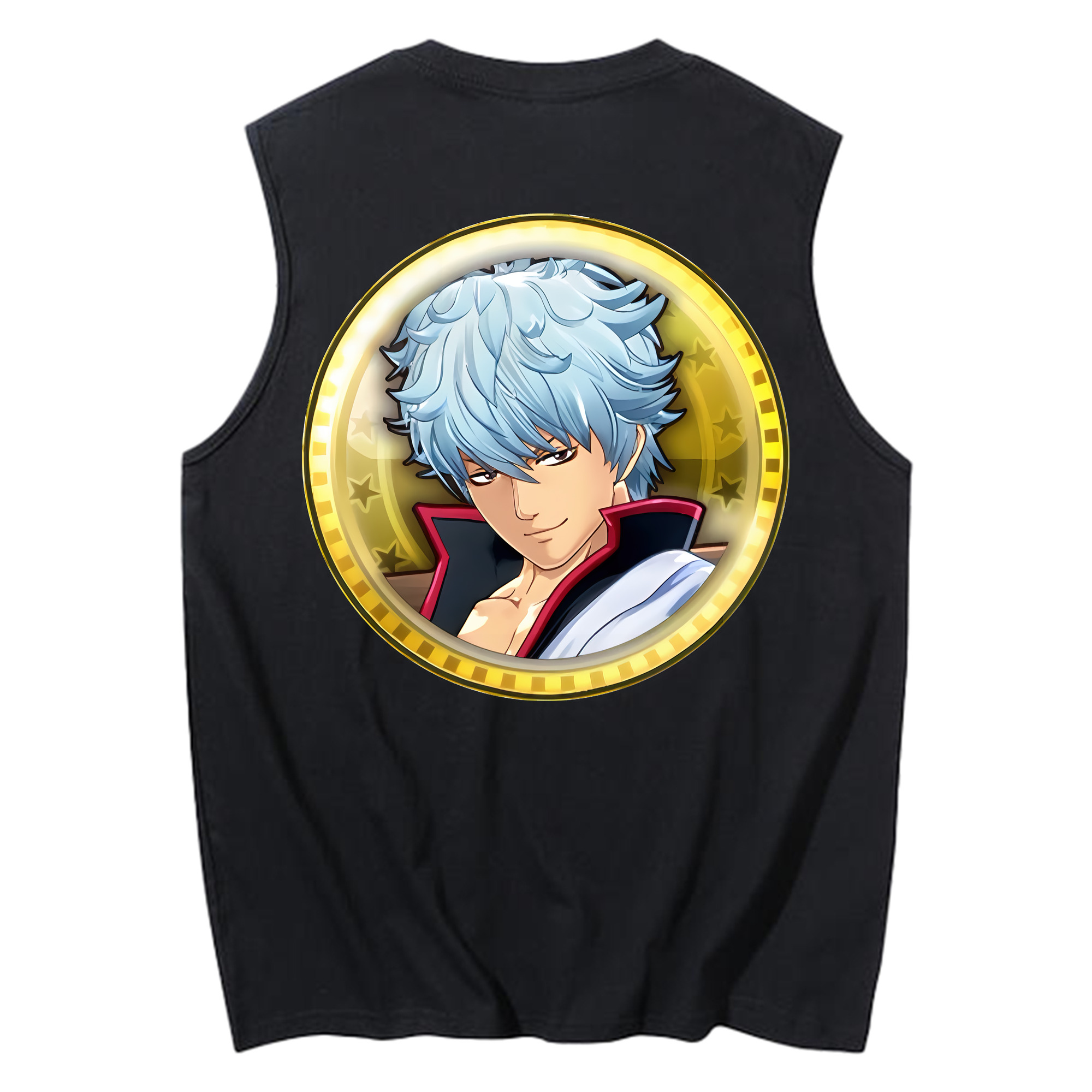 （画像用） ぎんたま 坂田銀時（さかたぎんとき） 神楽 志村新八（しむら しんぱち） GINTAMA Sakata Gintoki Kagura Shimura Shinpachi コットン100％タンクトップ（背面プリント）