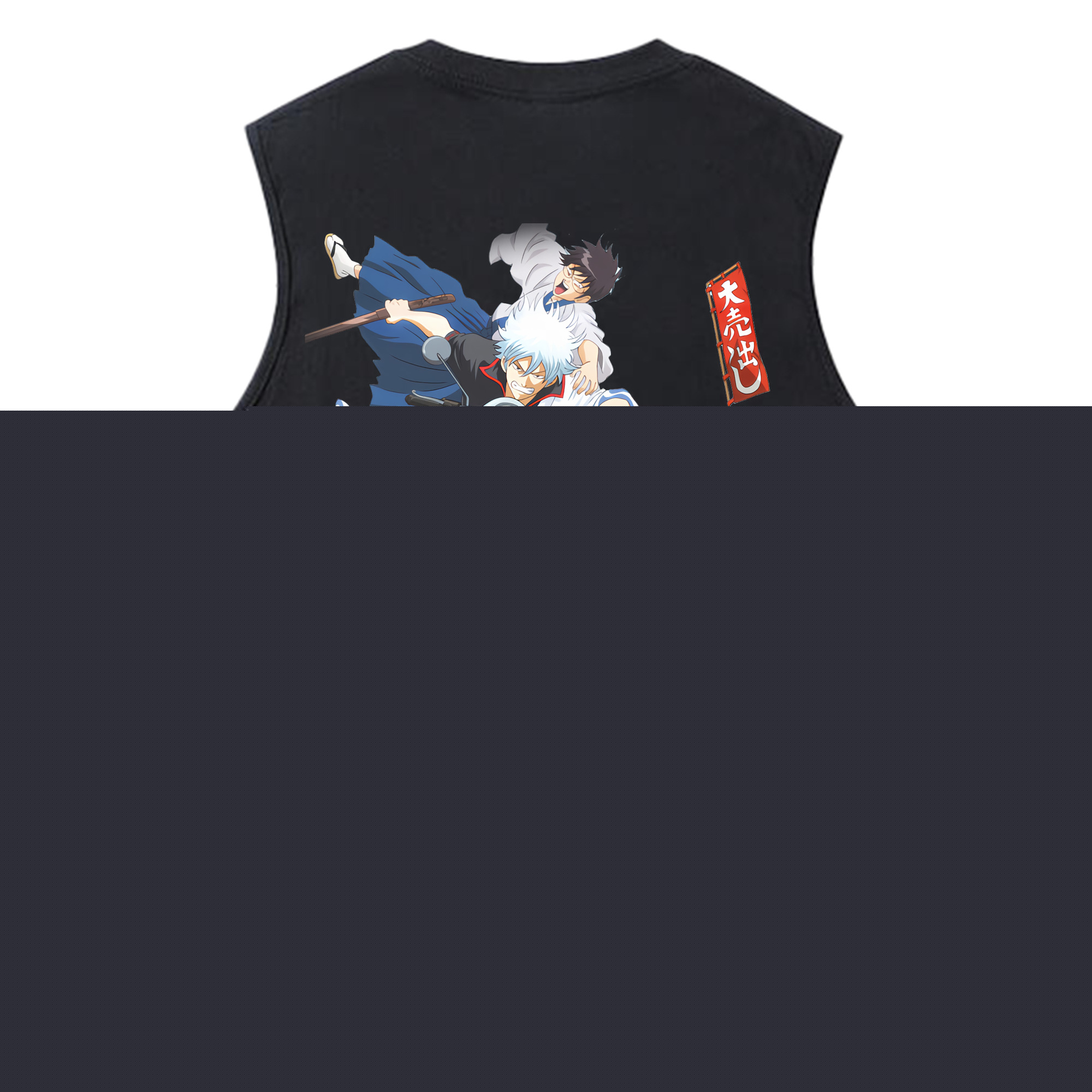 （画像用） ぎんたま 坂田銀時（さかたぎんとき） 神楽 志村新八（しむら しんぱち） GINTAMA Sakata Gintoki Kagura Shimura Shinpachi コットン100％タンクトップ（背面プリント）