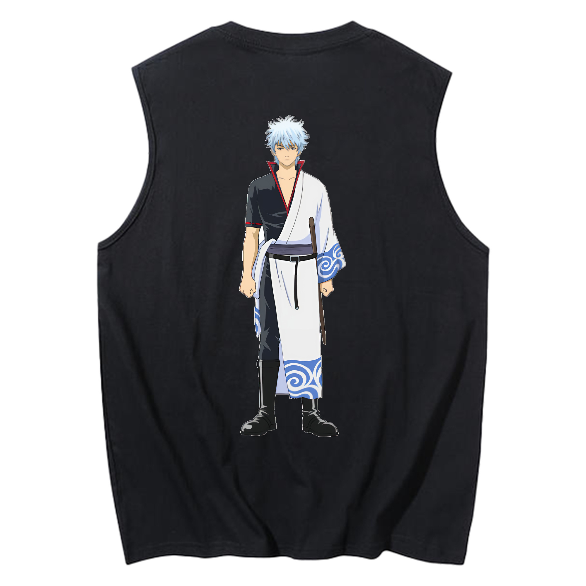 （画像用） ぎんたま 坂田銀時（さかたぎんとき） 神楽 志村新八（しむら しんぱち） GINTAMA Sakata Gintoki Kagura Shimura Shinpachi コットン100％タンクトップ（背面プリント）