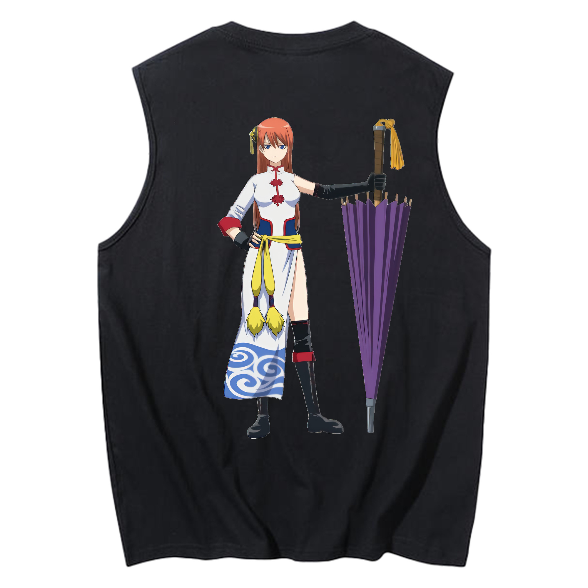 （画像用） ぎんたま 坂田銀時（さかたぎんとき） 神楽 志村新八（しむら しんぱち） GINTAMA Sakata Gintoki Kagura Shimura Shinpachi コットン100％タンクトップ（背面プリント）