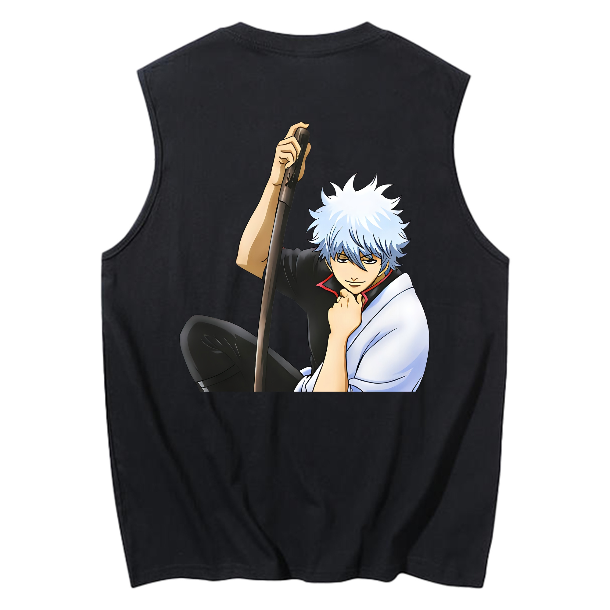 （画像用） ぎんたま 坂田銀時（さかたぎんとき） 神楽 志村新八（しむら しんぱち） GINTAMA Sakata Gintoki Kagura Shimura Shinpachi コットン100％タンクトップ（背面プリント）