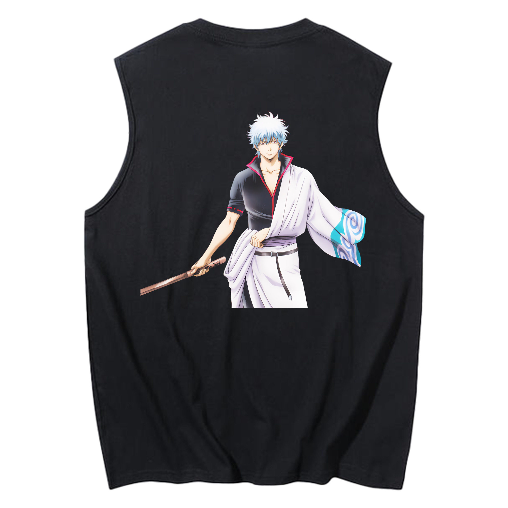 （画像用） ぎんたま 坂田銀時（さかたぎんとき） 神楽 志村新八（しむら しんぱち） GINTAMA Sakata Gintoki Kagura Shimura Shinpachi コットン100％タンクトップ（背面プリント）
