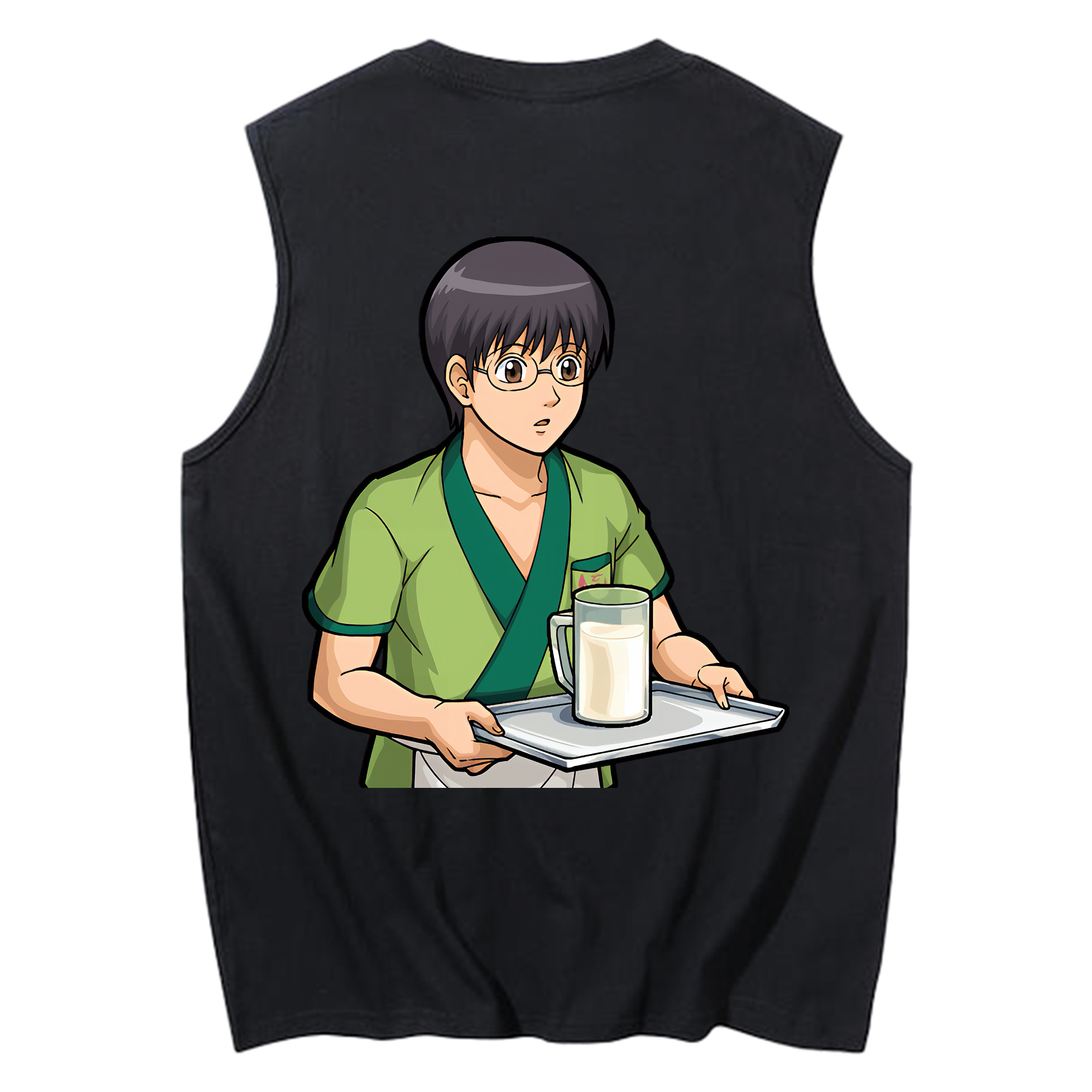 （画像用） ぎんたま 坂田銀時（さかたぎんとき） 神楽 志村新八（しむら しんぱち） GINTAMA Sakata Gintoki Kagura Shimura Shinpachi コットン100％タンクトップ（背面プリント）