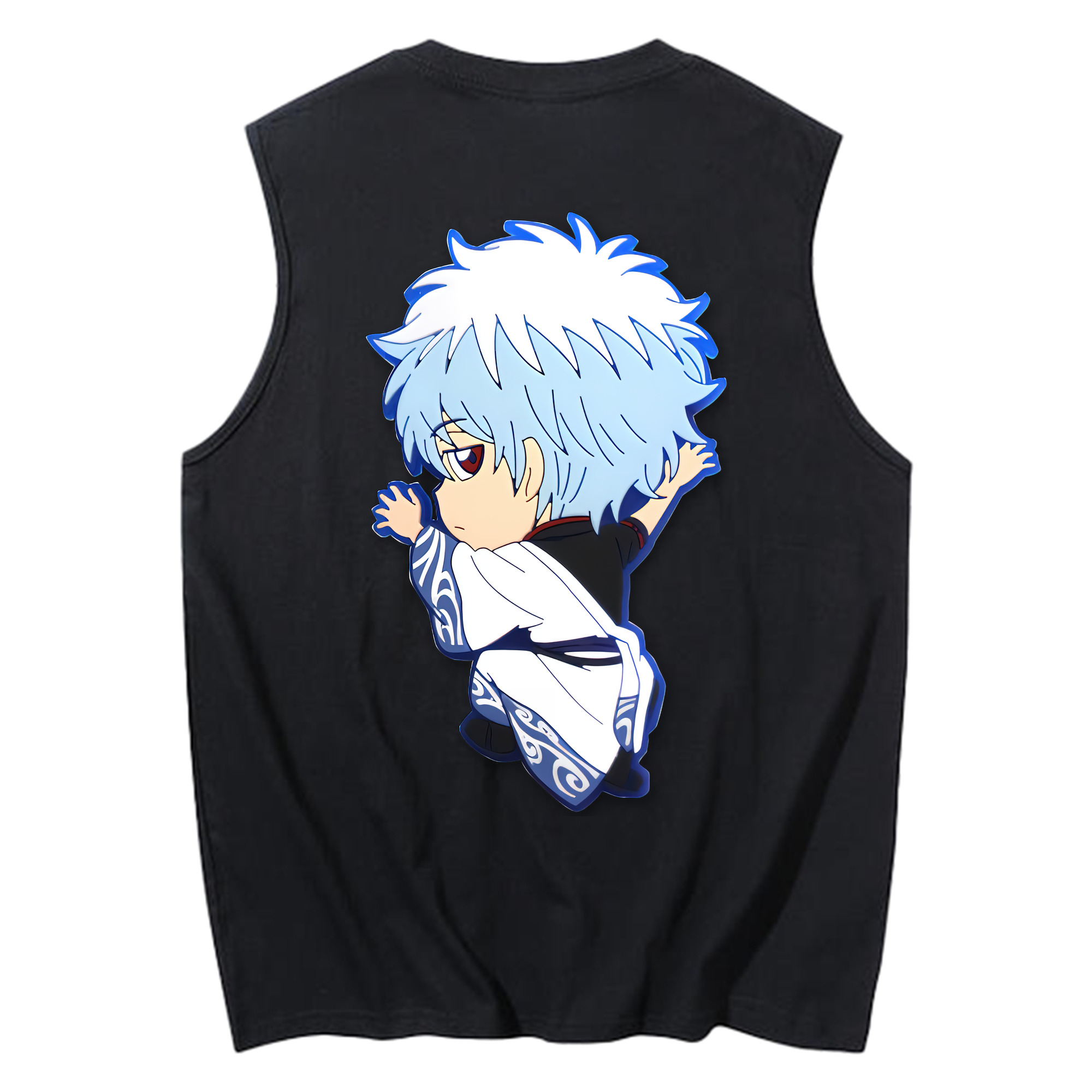 （画像用） ぎんたま 坂田銀時（さかたぎんとき） 神楽 志村新八（しむら しんぱち） GINTAMA Sakata Gintoki Kagura Shimura Shinpachi コットン100％タンクトップ（背面プリント）