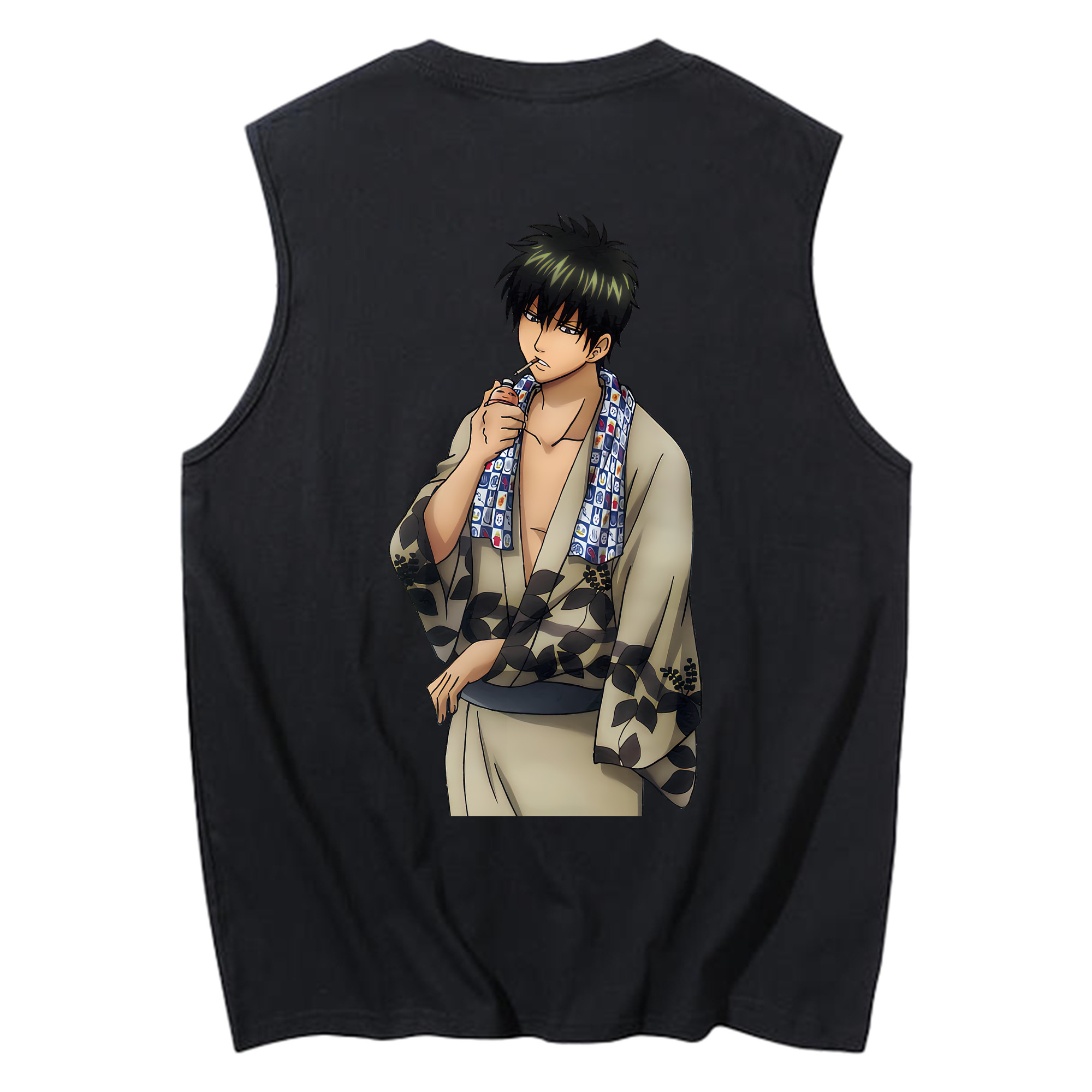 （画像用） ぎんたま 坂田銀時（さかたぎんとき） 神楽 志村新八（しむら しんぱち） GINTAMA Sakata Gintoki Kagura Shimura Shinpachi コットン100％タンクトップ（背面プリント）