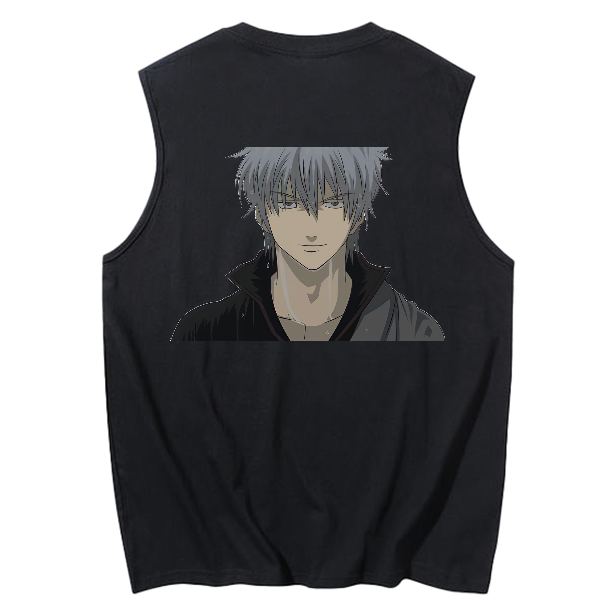（画像用） ぎんたま 坂田銀時（さかたぎんとき） 神楽 志村新八（しむら しんぱち） GINTAMA Sakata Gintoki Kagura Shimura Shinpachi コットン100％タンクトップ（背面プリント）