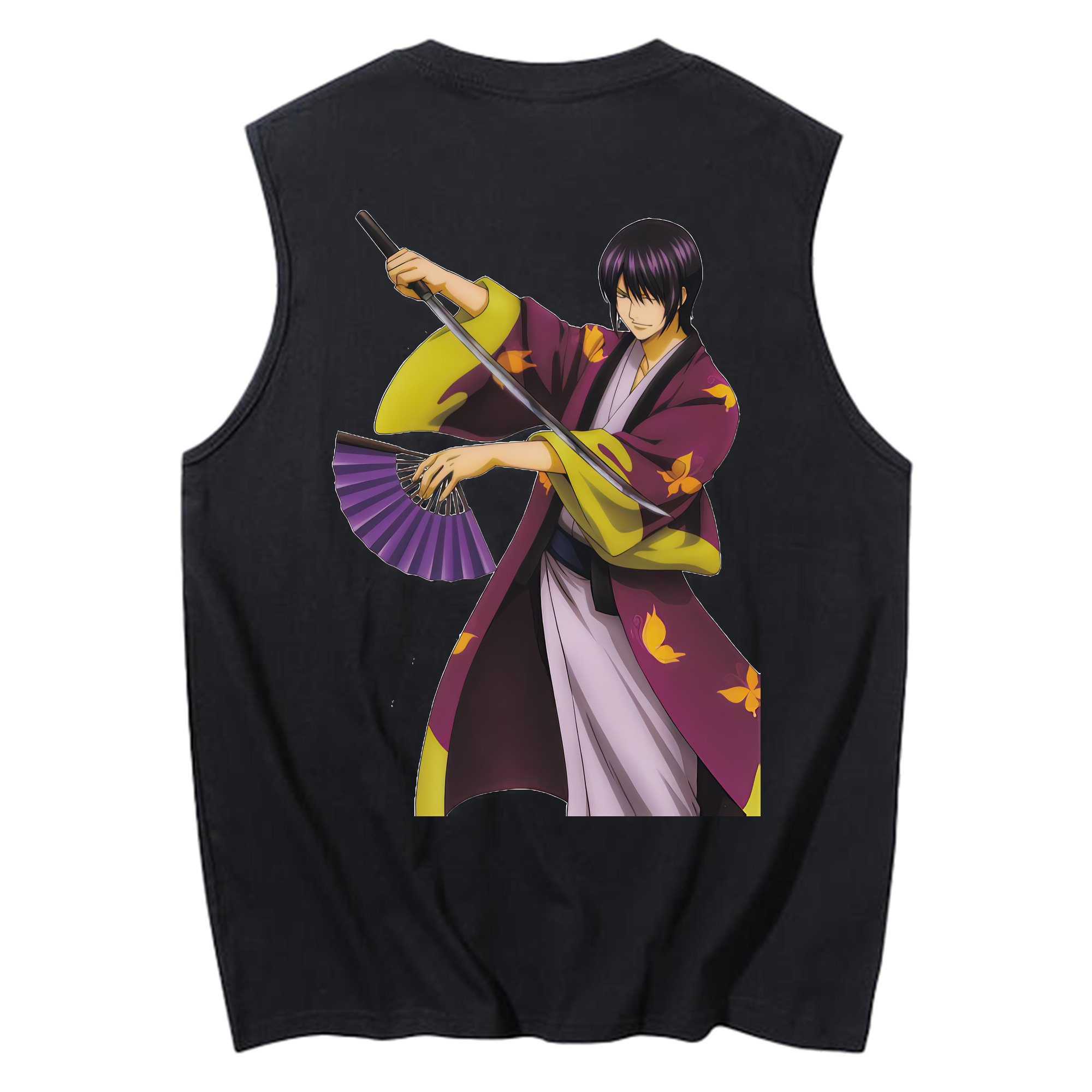 （画像用） ぎんたま 坂田銀時（さかたぎんとき） 神楽 志村新八（しむら しんぱち） GINTAMA Sakata Gintoki Kagura Shimura Shinpachi コットン100％タンクトップ（背面プリント）