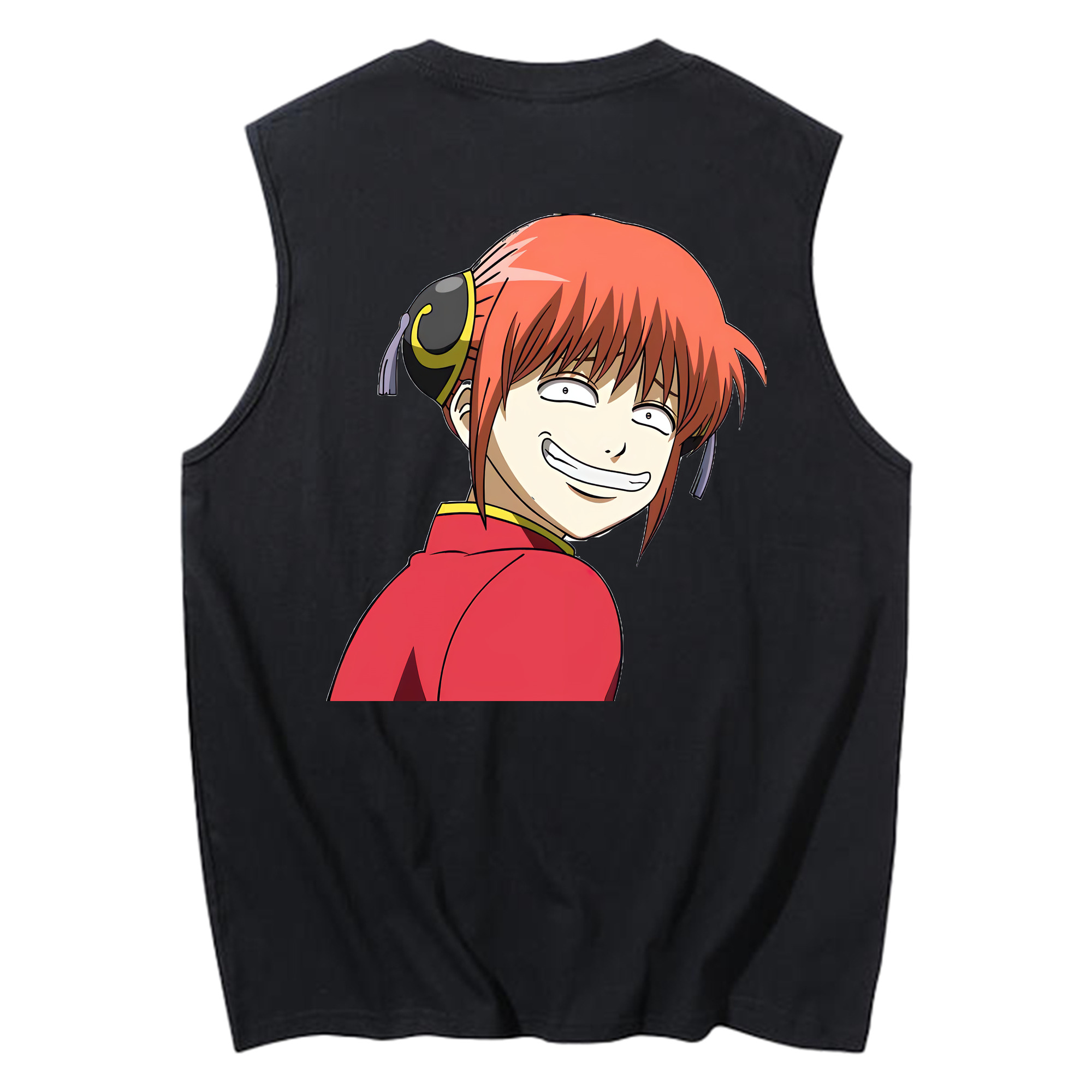 （画像用） ぎんたま 坂田銀時（さかたぎんとき） 神楽 志村新八（しむら しんぱち） GINTAMA Sakata Gintoki Kagura Shimura Shinpachi コットン100％タンクトップ（背面プリント）