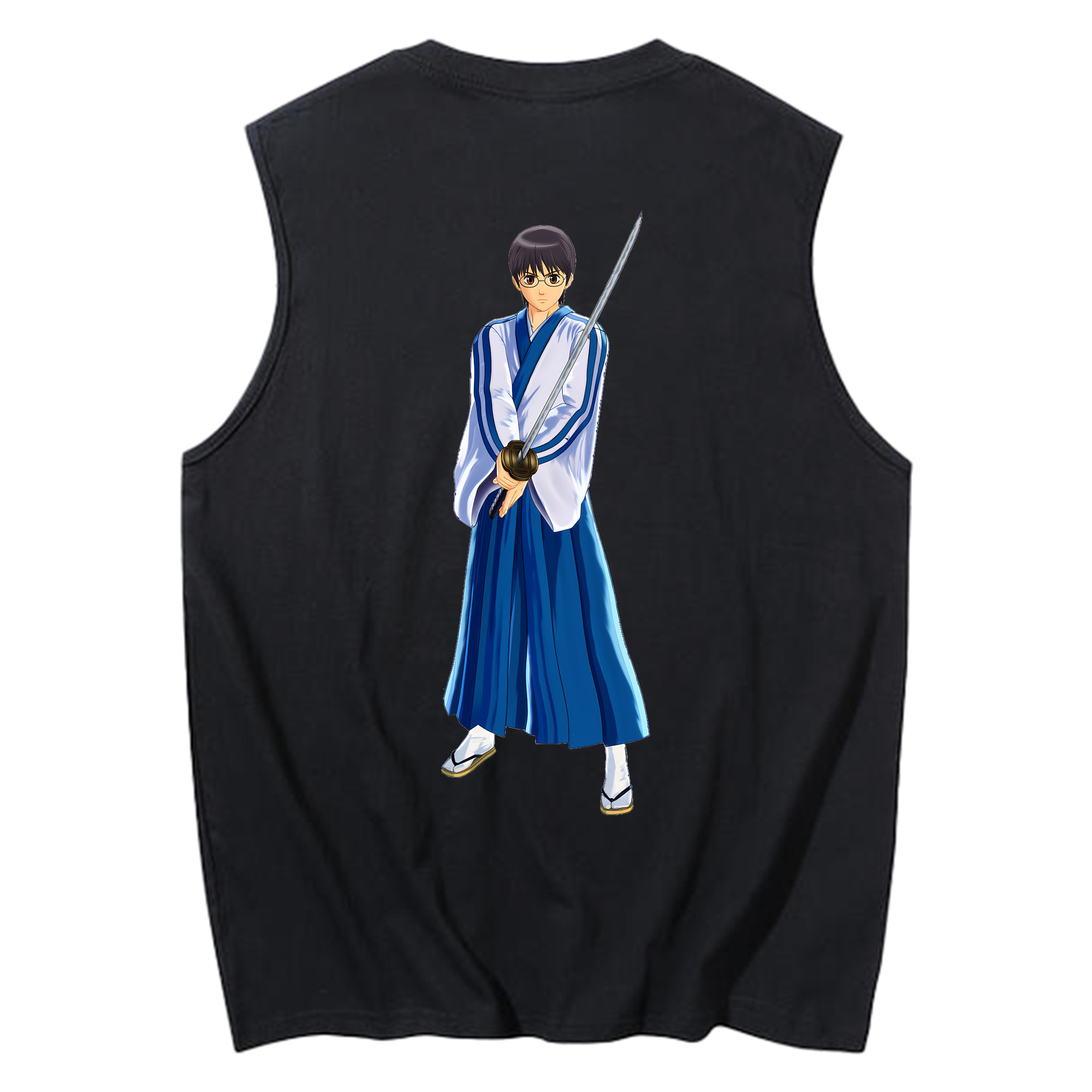 （画像用） ぎんたま 坂田銀時（さかたぎんとき） 神楽 志村新八（しむら しんぱち） GINTAMA Sakata Gintoki Kagura Shimura Shinpachi コットン100％タンクトップ（背面プリント）