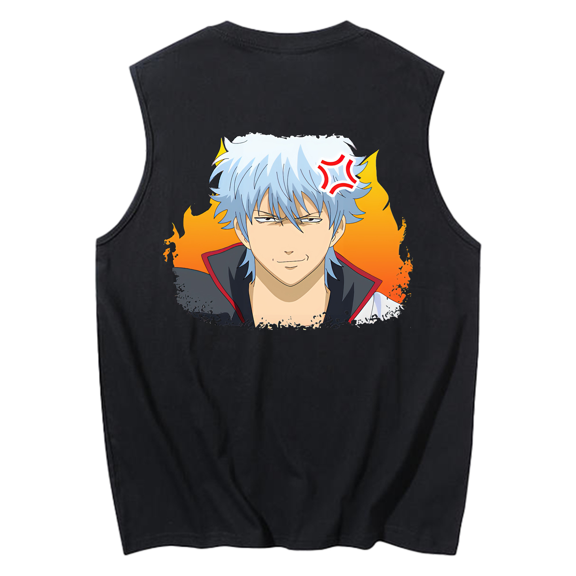 （画像用） ぎんたま 坂田銀時（さかたぎんとき） 神楽 志村新八（しむら しんぱち） GINTAMA Sakata Gintoki Kagura Shimura Shinpachi コットン100％タンクトップ（背面プリント）