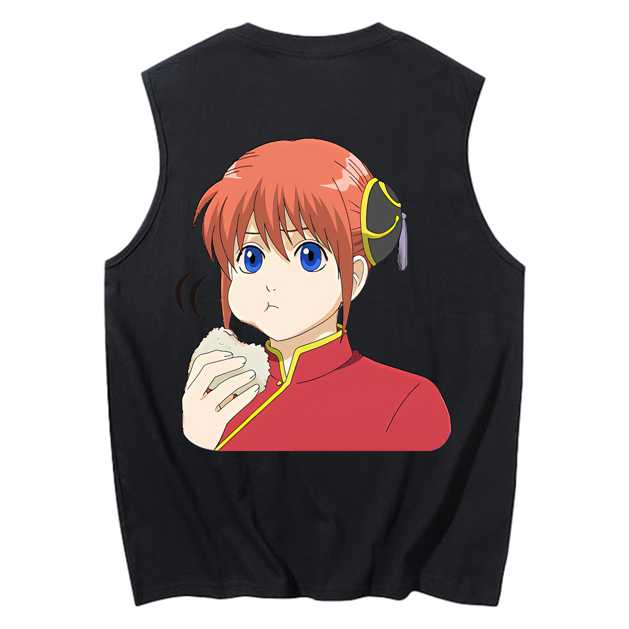 （画像用） ぎんたま 坂田銀時（さかたぎんとき） 神楽 志村新八（しむら しんぱち） GINTAMA Sakata Gintoki Kagura Shimura Shinpachi コットン100％タンクトップ（背面プリント）