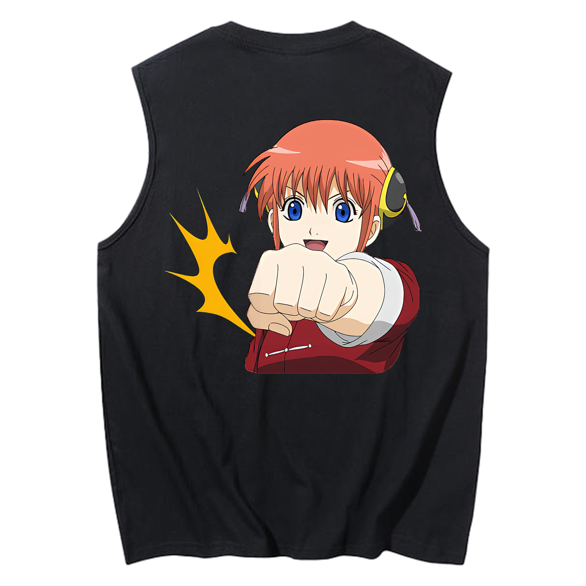 （画像用） ぎんたま 坂田銀時（さかたぎんとき） 神楽 志村新八（しむら しんぱち） GINTAMA Sakata Gintoki Kagura Shimura Shinpachi コットン100％タンクトップ（背面プリント）