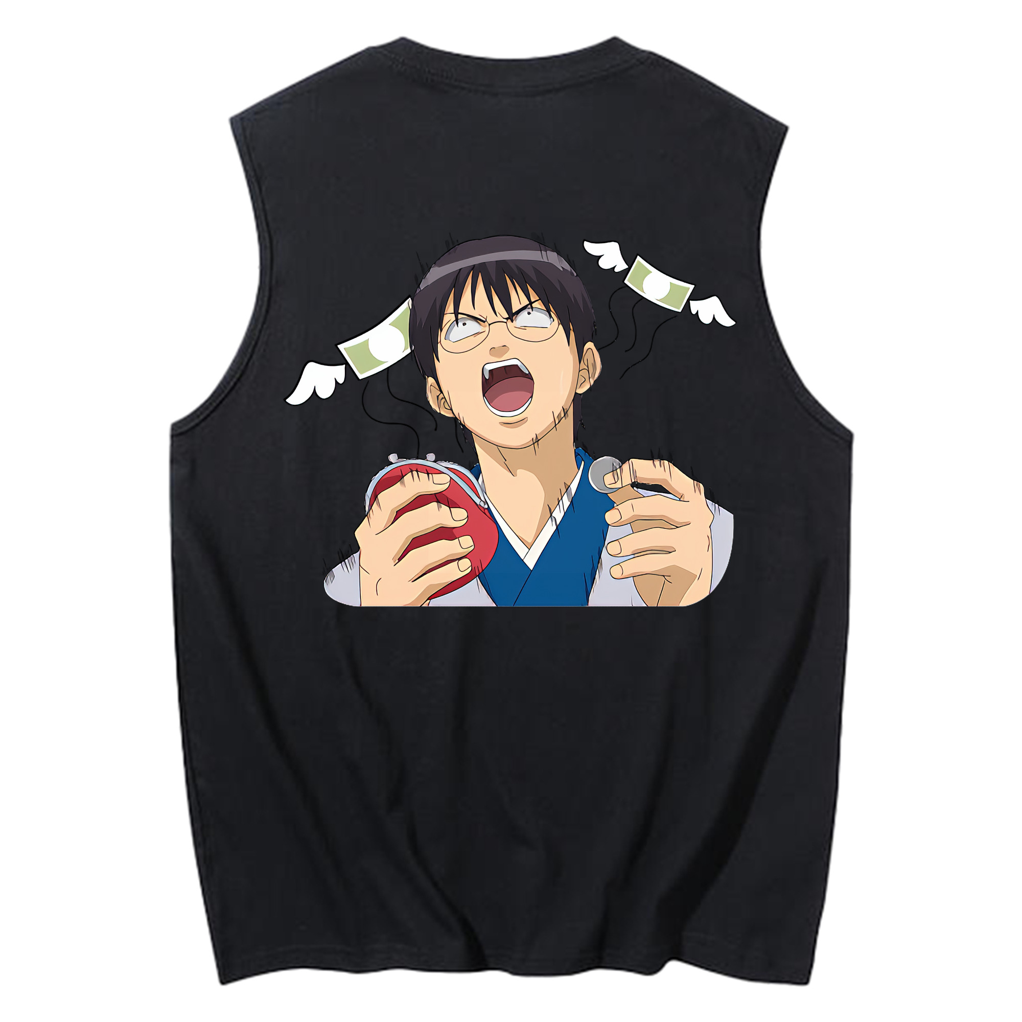 （画像用） ぎんたま 坂田銀時（さかたぎんとき） 神楽 志村新八（しむら しんぱち） GINTAMA Sakata Gintoki Kagura Shimura Shinpachi コットン100％タンクトップ（背面プリント）