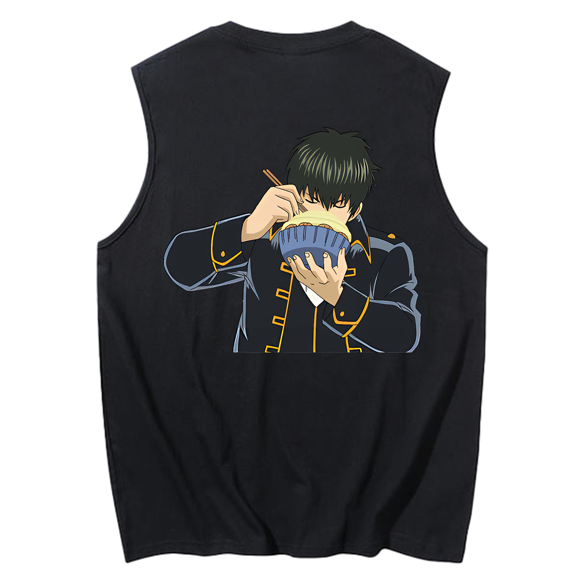 （画像用） ぎんたま 坂田銀時（さかたぎんとき） 神楽 志村新八（しむら しんぱち） GINTAMA Sakata Gintoki Kagura Shimura Shinpachi コットン100％タンクトップ（背面プリント）