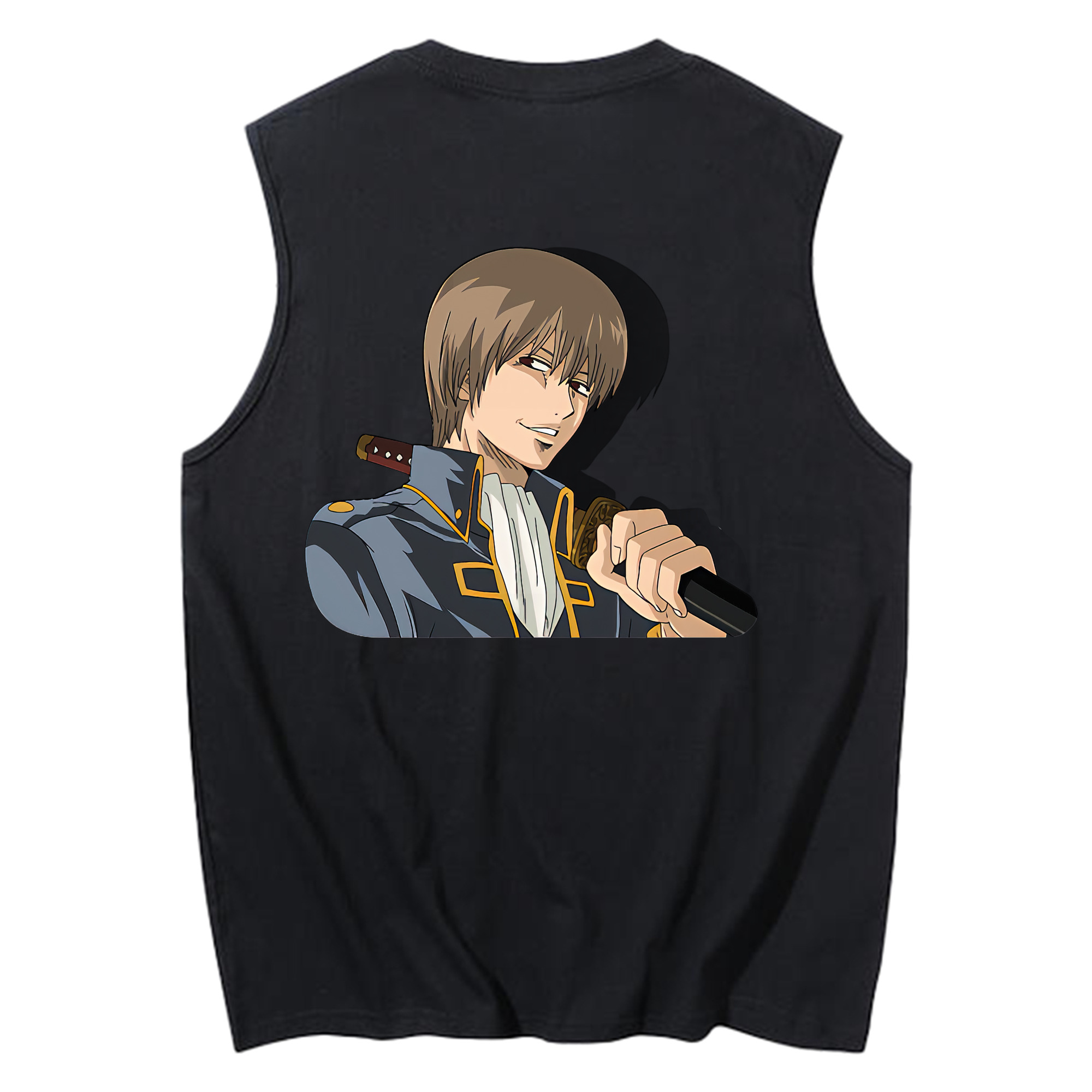 （画像用） ぎんたま 坂田銀時（さかたぎんとき） 神楽 志村新八（しむら しんぱち） GINTAMA Sakata Gintoki Kagura Shimura Shinpachi コットン100％タンクトップ（背面プリント）