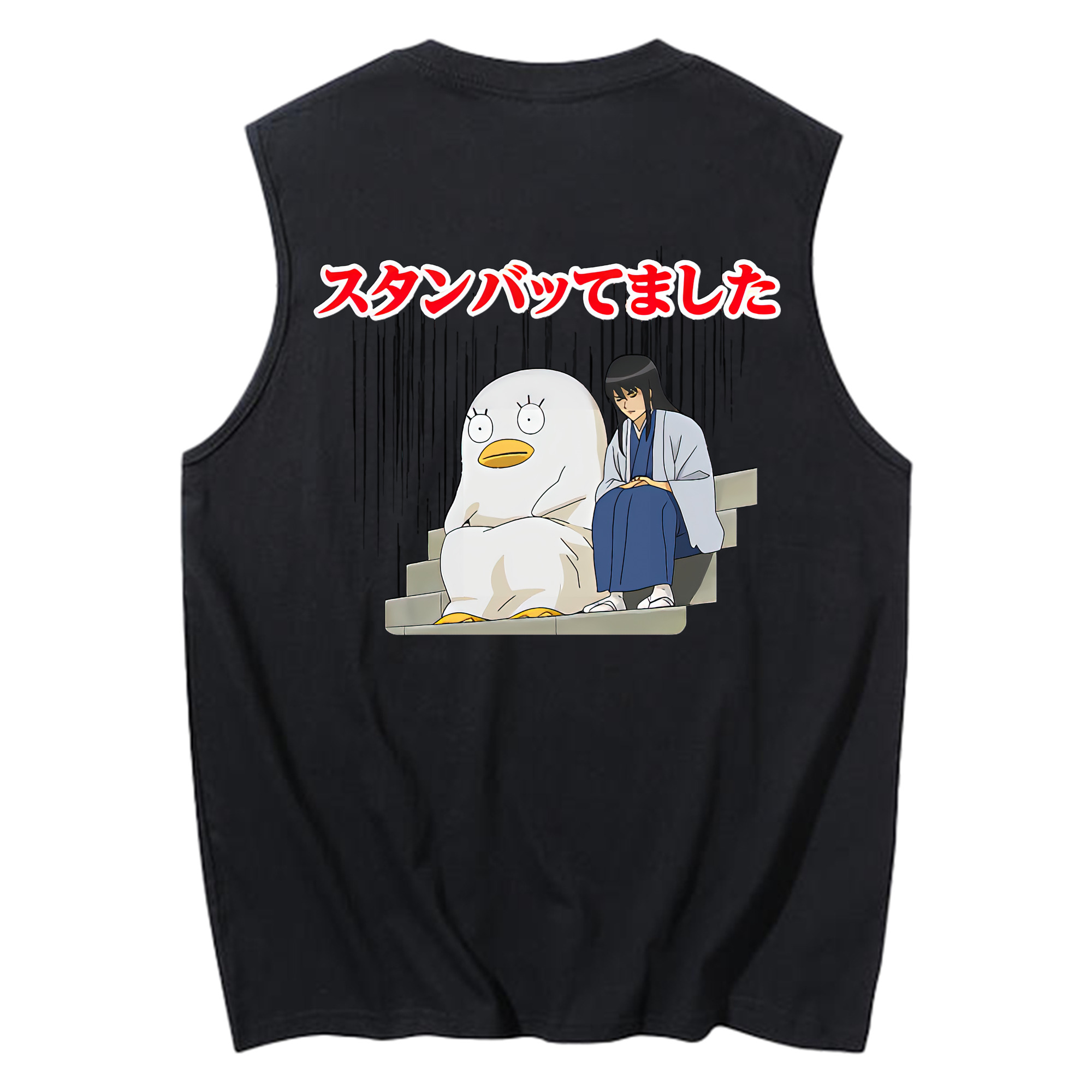 （画像用） ぎんたま 坂田銀時（さかたぎんとき） 神楽 志村新八（しむら しんぱち） GINTAMA Sakata Gintoki Kagura Shimura Shinpachi コットン100％タンクトップ（背面プリント）