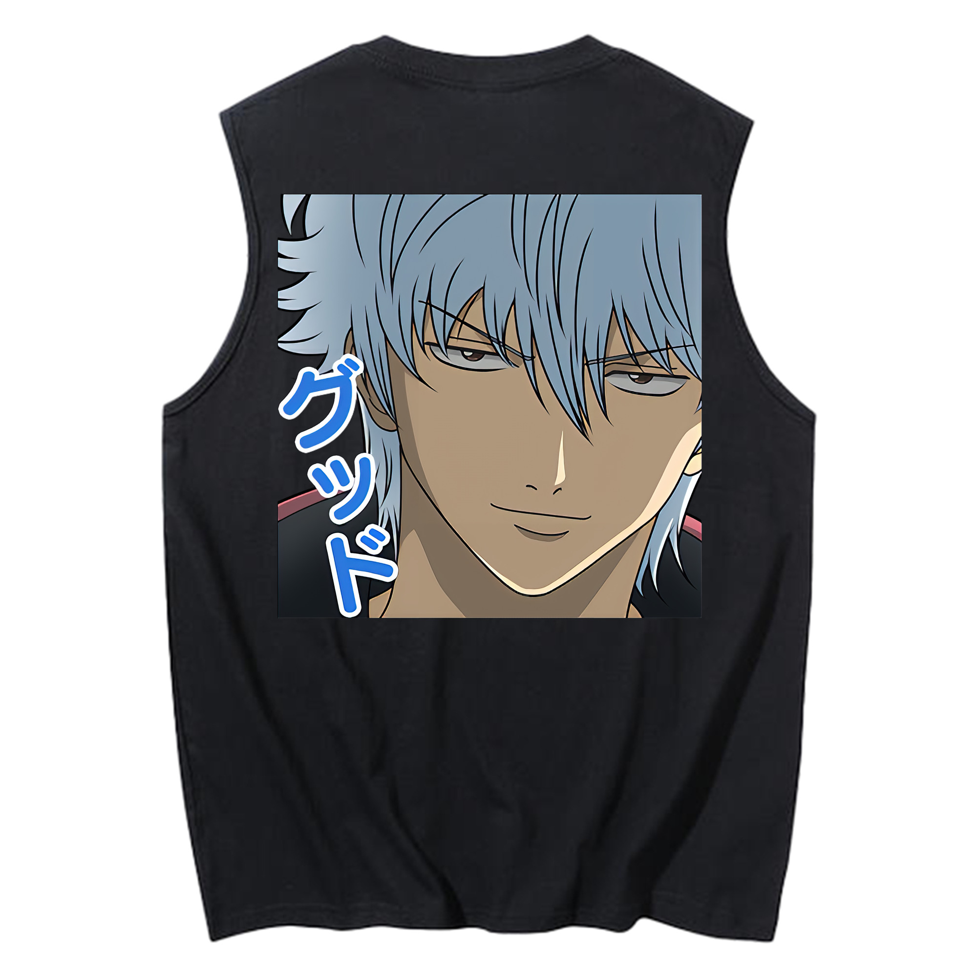 （画像用） ぎんたま 坂田銀時（さかたぎんとき） 神楽 志村新八（しむら しんぱち） GINTAMA Sakata Gintoki Kagura Shimura Shinpachi コットン100％タンクトップ（背面プリント）