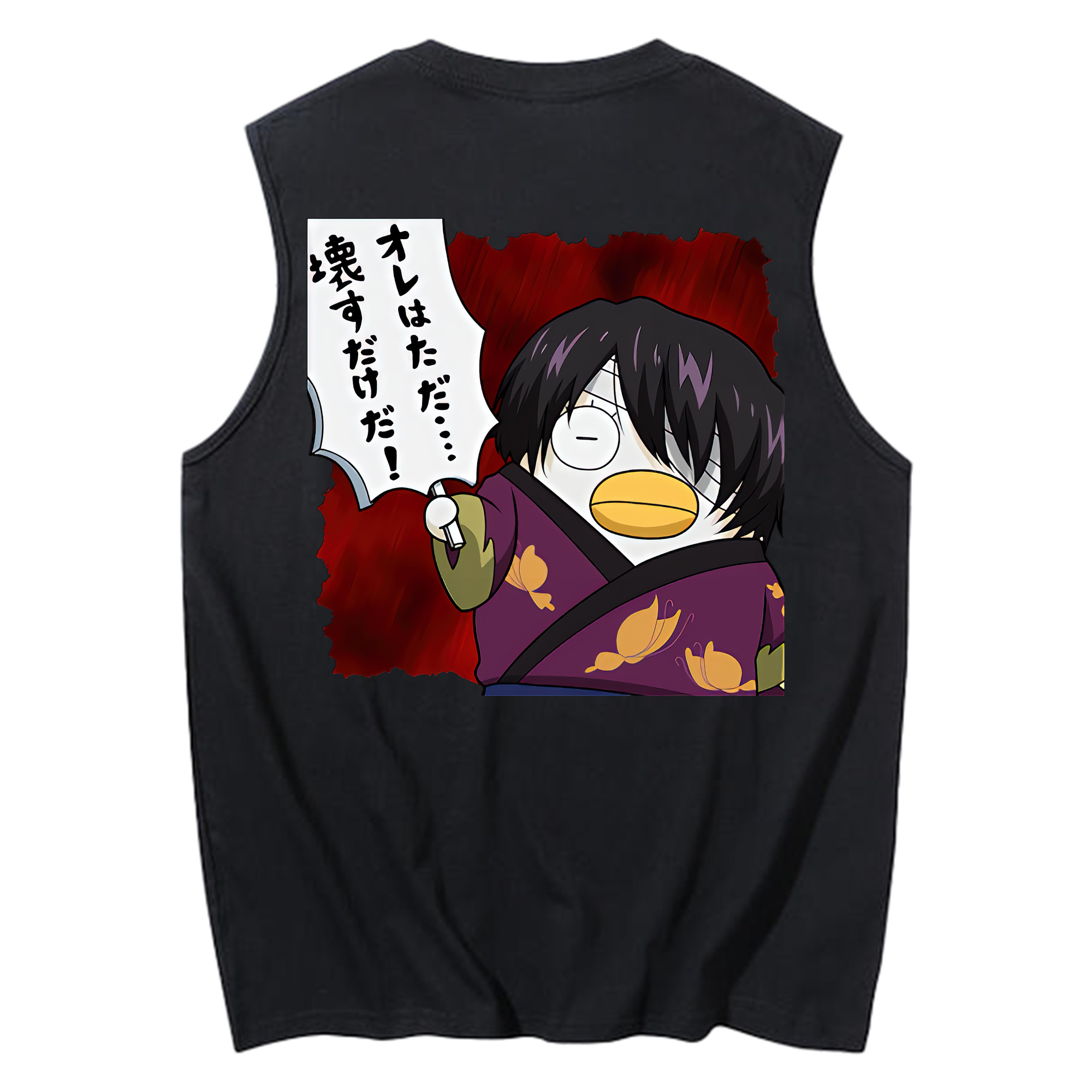 （画像用） ぎんたま 坂田銀時（さかたぎんとき） 神楽 志村新八（しむら しんぱち） GINTAMA Sakata Gintoki Kagura Shimura Shinpachi コットン100％タンクトップ（背面プリント）
