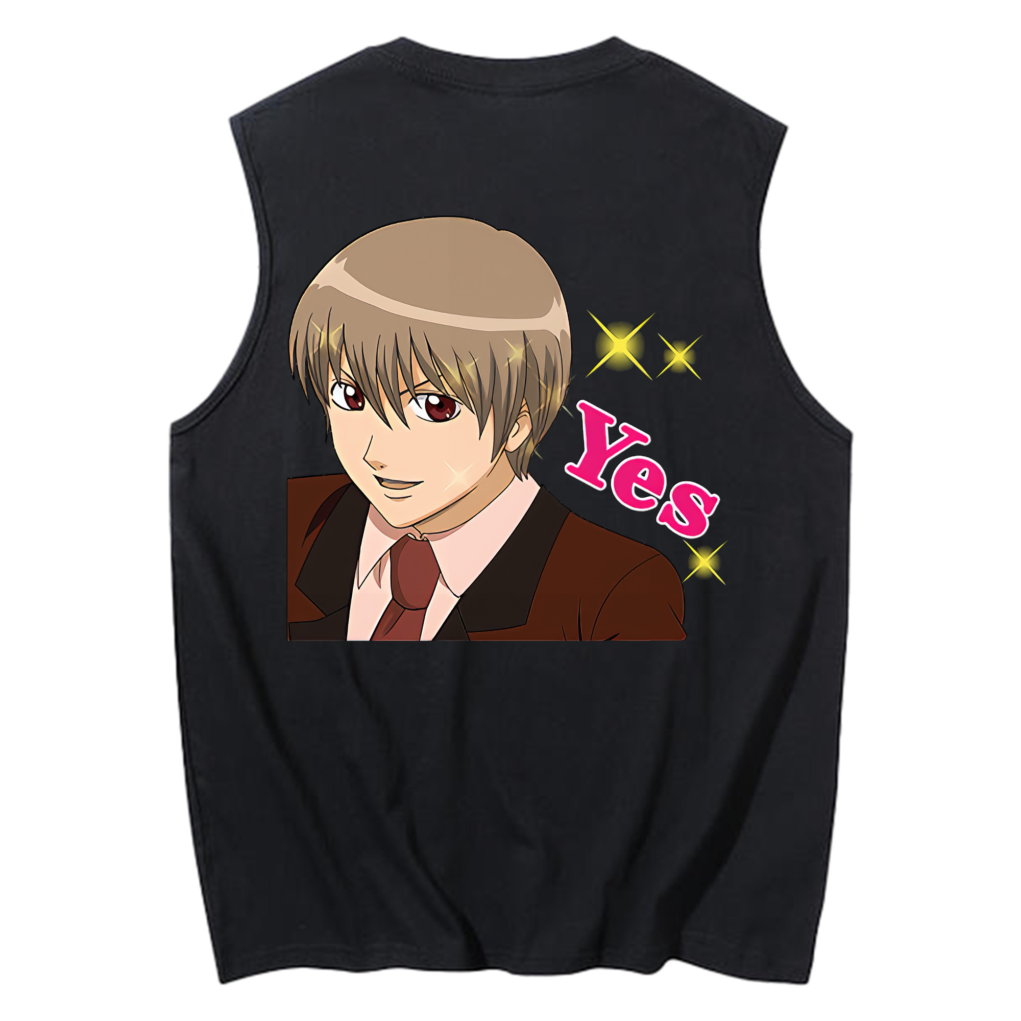 （画像用） ぎんたま 坂田銀時（さかたぎんとき） 神楽 志村新八（しむら しんぱち） GINTAMA Sakata Gintoki Kagura Shimura Shinpachi コットン100％タンクトップ（背面プリント）