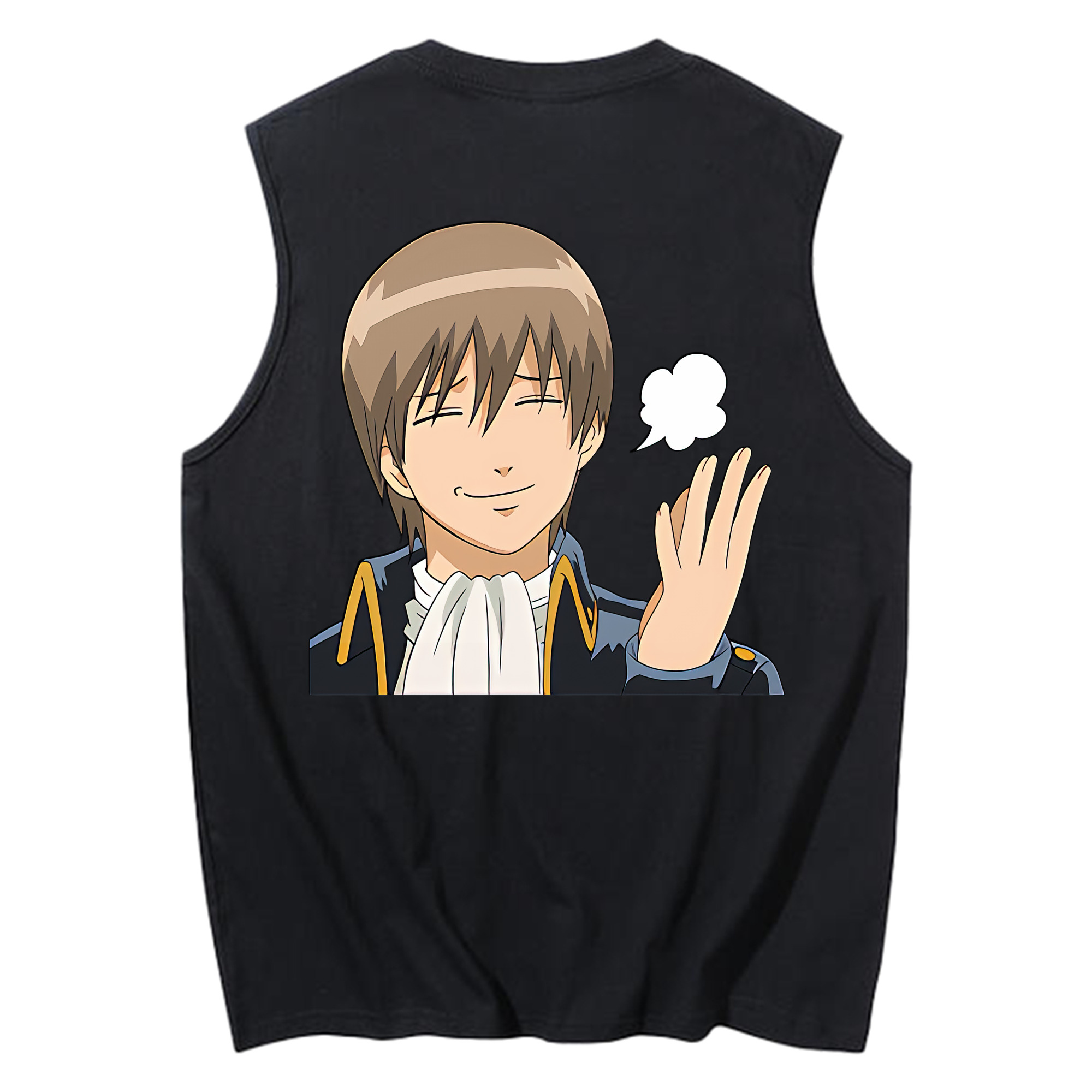 （画像用） ぎんたま 坂田銀時（さかたぎんとき） 神楽 志村新八（しむら しんぱち） GINTAMA Sakata Gintoki Kagura Shimura Shinpachi コットン100％タンクトップ（背面プリント）