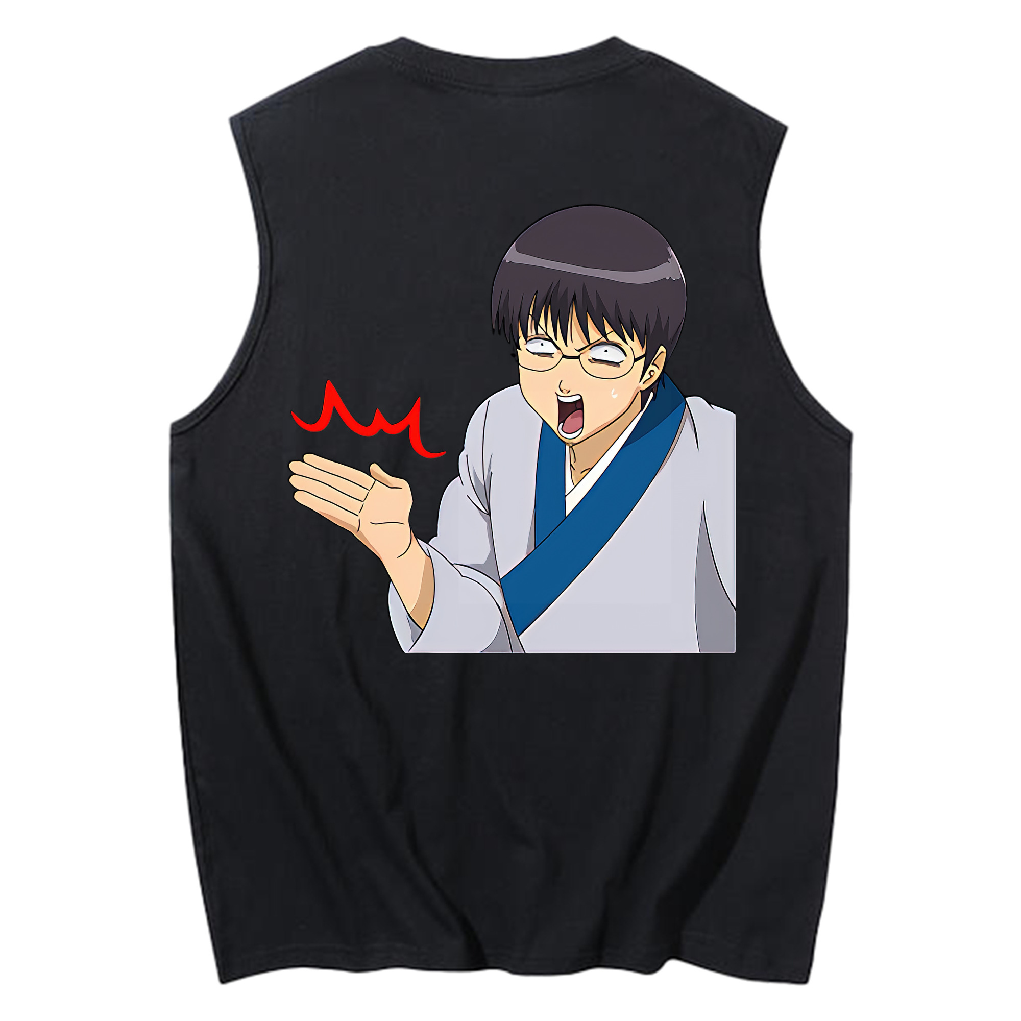 （画像用） ぎんたま 坂田銀時（さかたぎんとき） 神楽 志村新八（しむら しんぱち） GINTAMA Sakata Gintoki Kagura Shimura Shinpachi コットン100％タンクトップ（背面プリント）