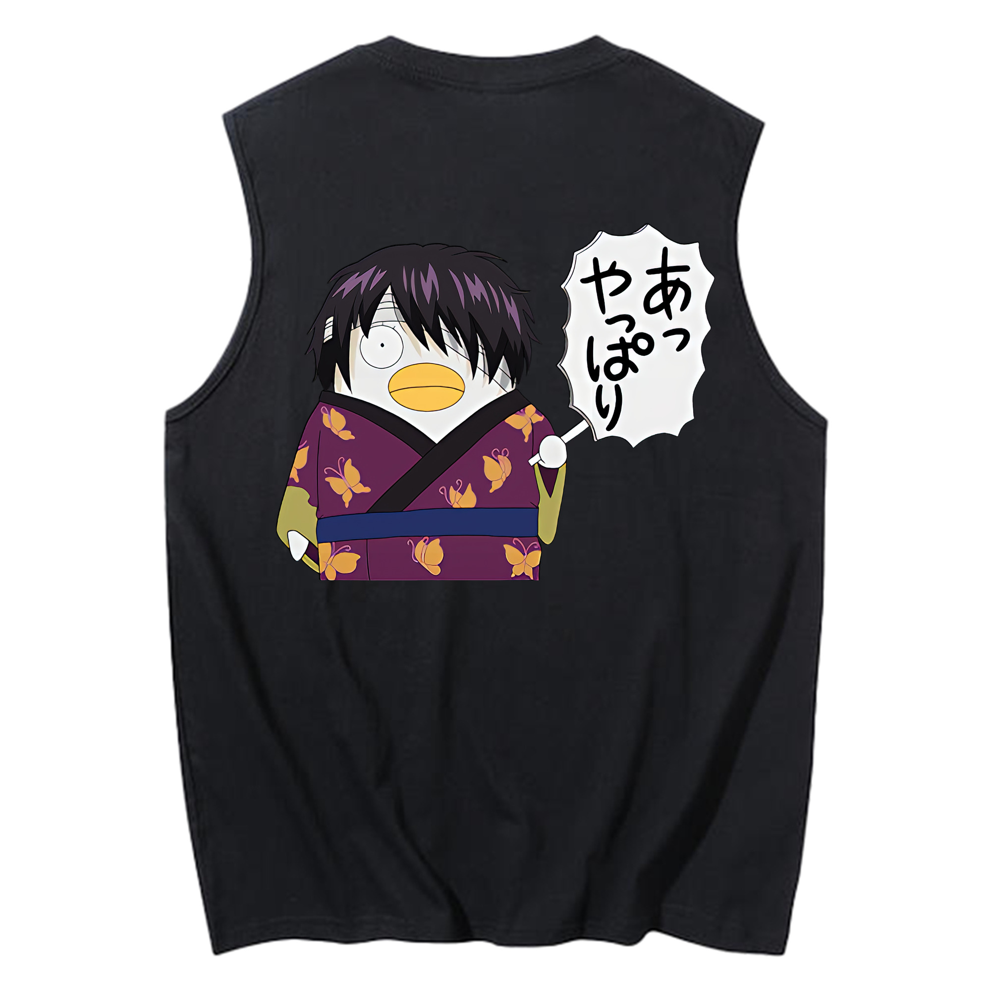 （画像用） ぎんたま 坂田銀時（さかたぎんとき） 神楽 志村新八（しむら しんぱち） GINTAMA Sakata Gintoki Kagura Shimura Shinpachi コットン100％タンクトップ（背面プリント）