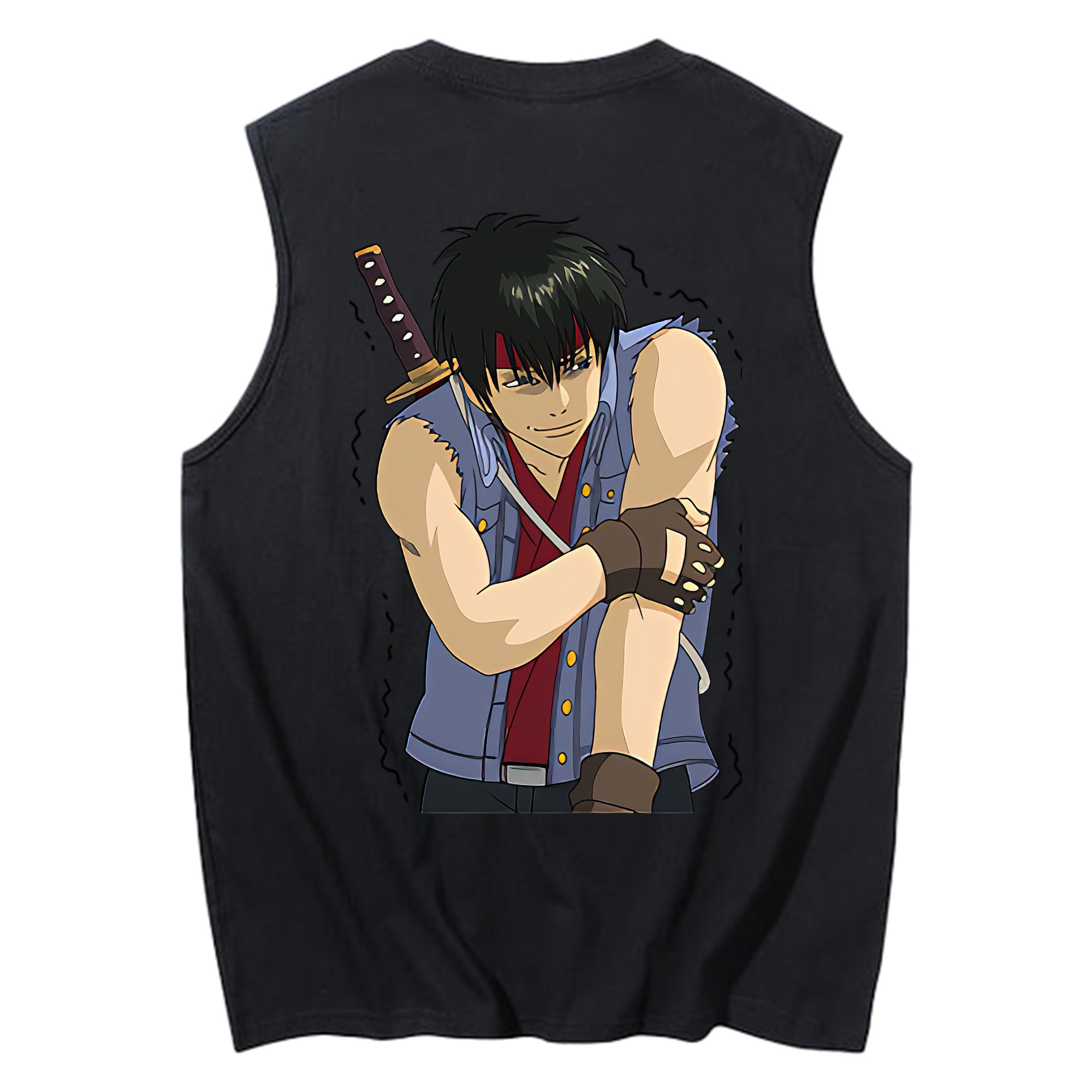 （画像用） ぎんたま 坂田銀時（さかたぎんとき） 神楽 志村新八（しむら しんぱち） GINTAMA Sakata Gintoki Kagura Shimura Shinpachi コットン100％タンクトップ（背面プリント）