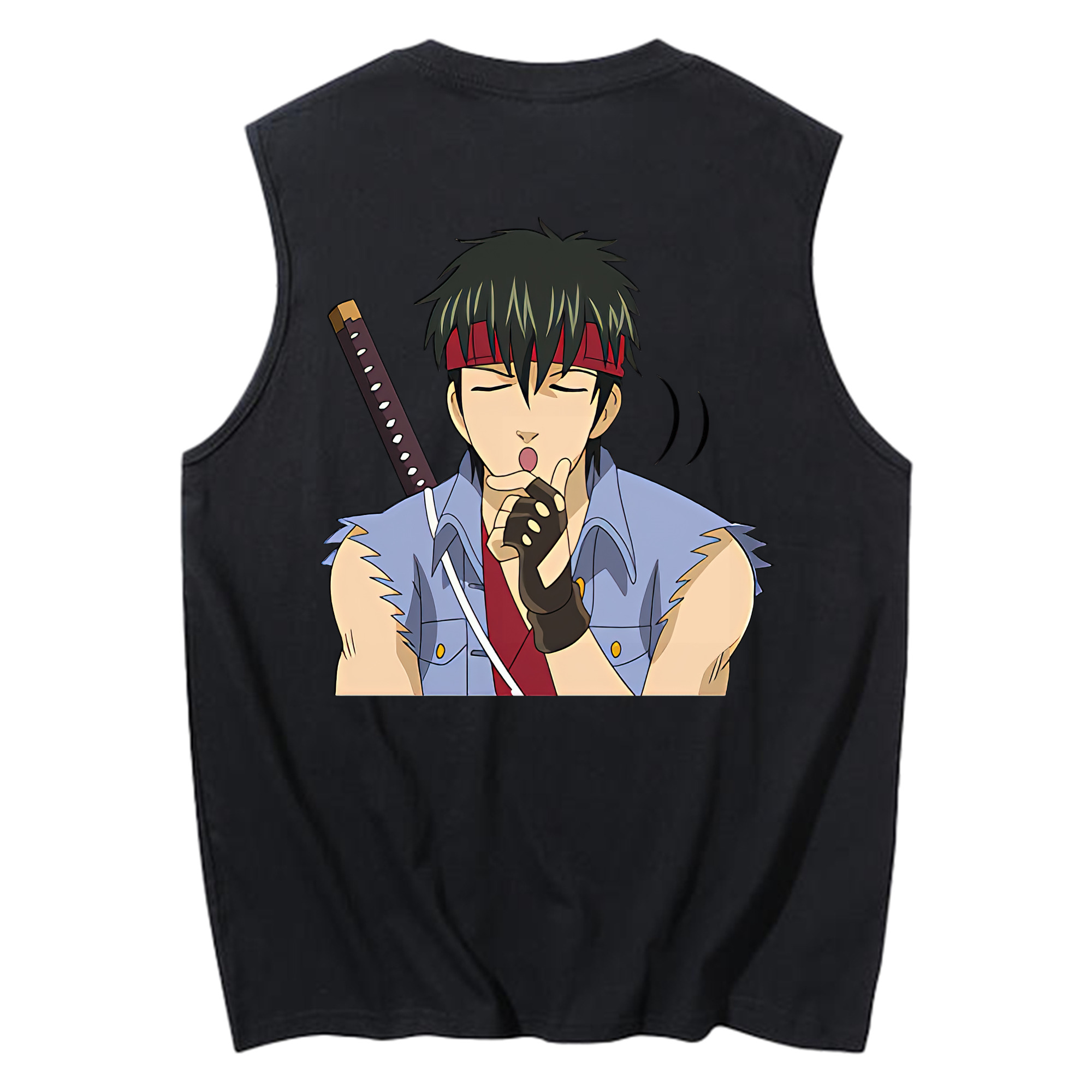 （画像用） ぎんたま 坂田銀時（さかたぎんとき） 神楽 志村新八（しむら しんぱち） GINTAMA Sakata Gintoki Kagura Shimura Shinpachi コットン100％タンクトップ（背面プリント）