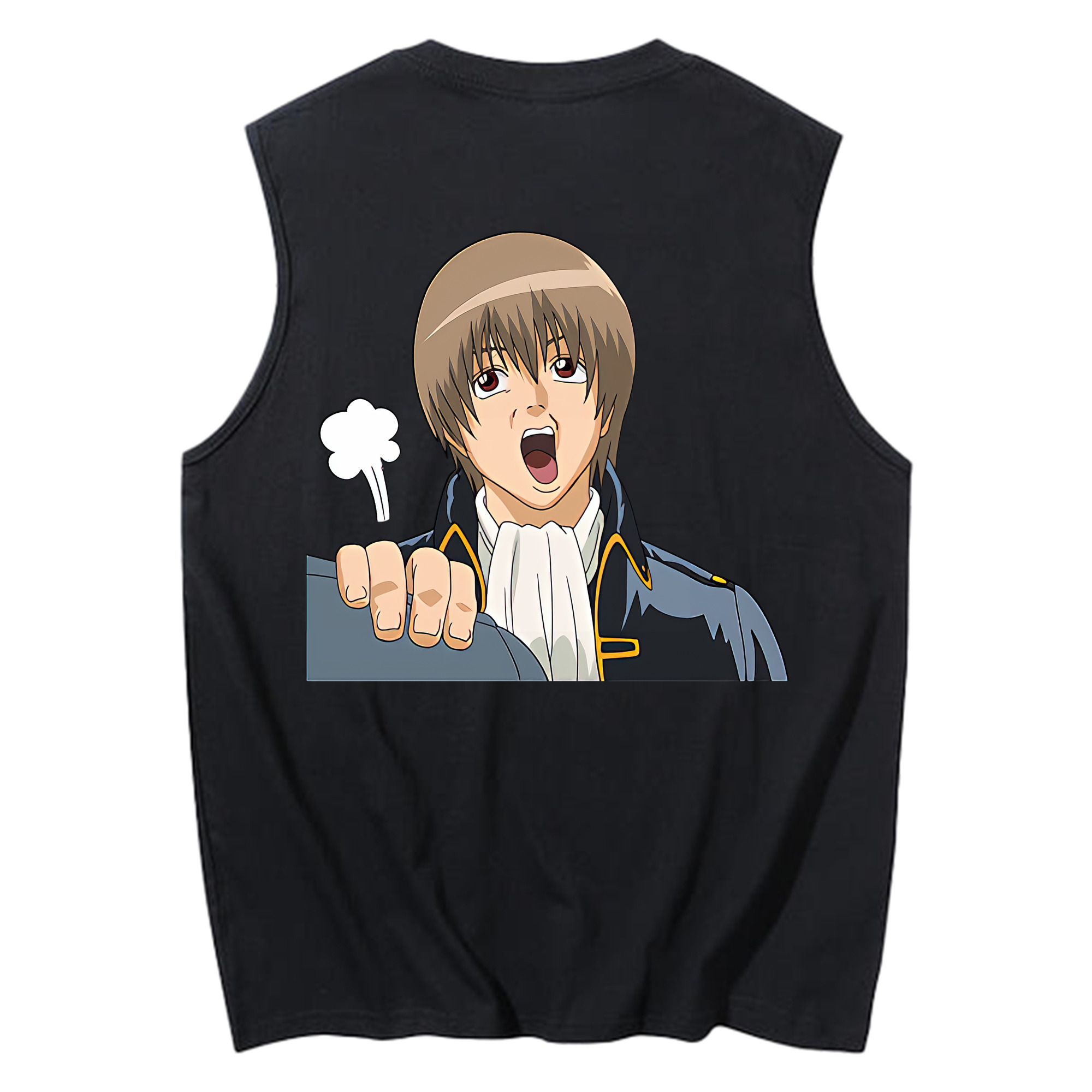 （画像用） ぎんたま 坂田銀時（さかたぎんとき） 神楽 志村新八（しむら しんぱち） GINTAMA Sakata Gintoki Kagura Shimura Shinpachi コットン100％タンクトップ（背面プリント）