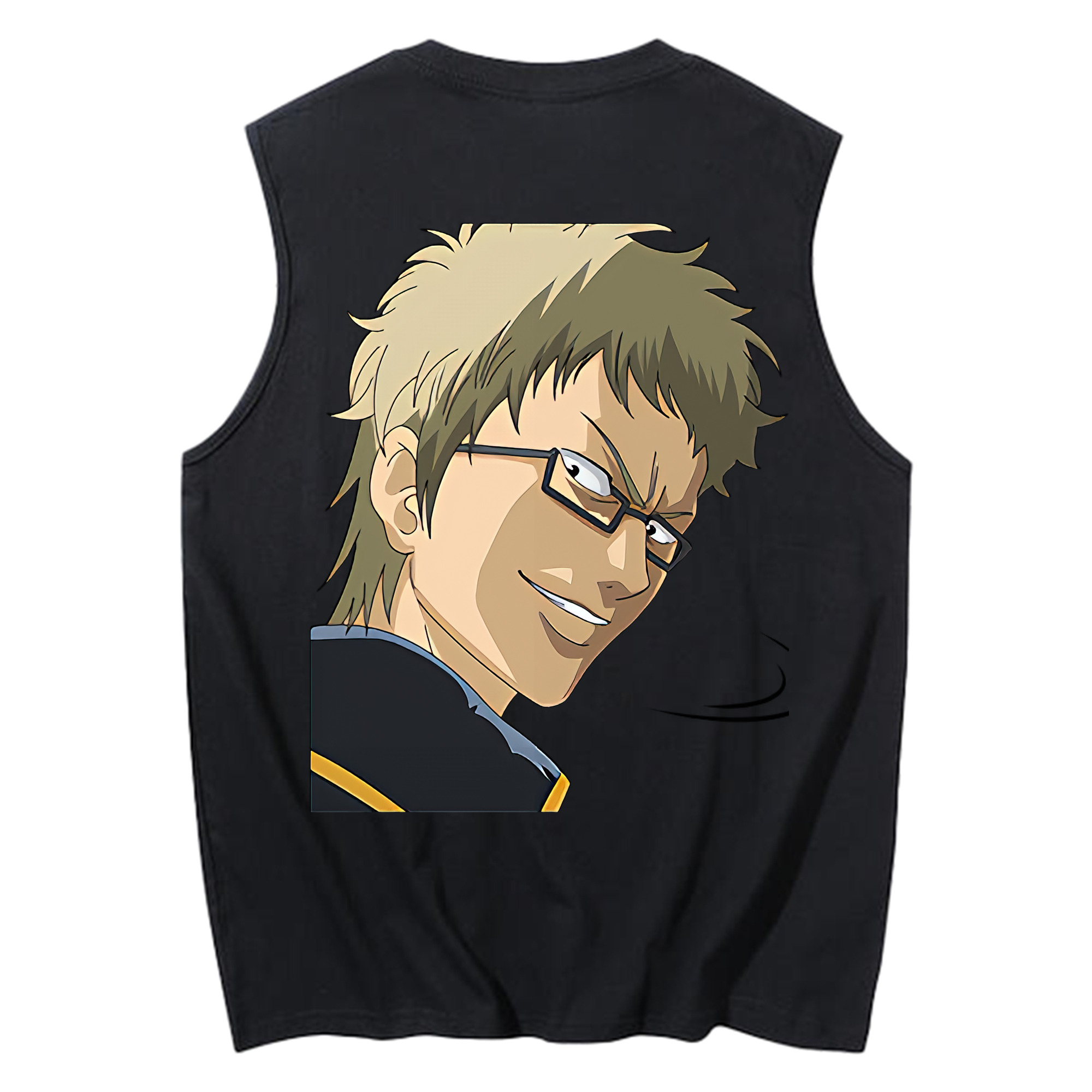 （画像用） ぎんたま 坂田銀時（さかたぎんとき） 神楽 志村新八（しむら しんぱち） GINTAMA Sakata Gintoki Kagura Shimura Shinpachi コットン100％タンクトップ（背面プリント）