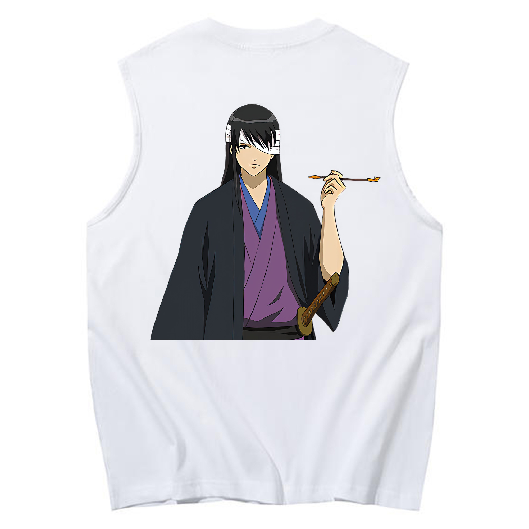 （画像用） ぎんたま 坂田銀時（さかたぎんとき） 神楽 志村新八（しむら しんぱち） GINTAMA Sakata Gintoki Kagura Shimura Shinpachi コットン100％タンクトップ（背面プリント）
