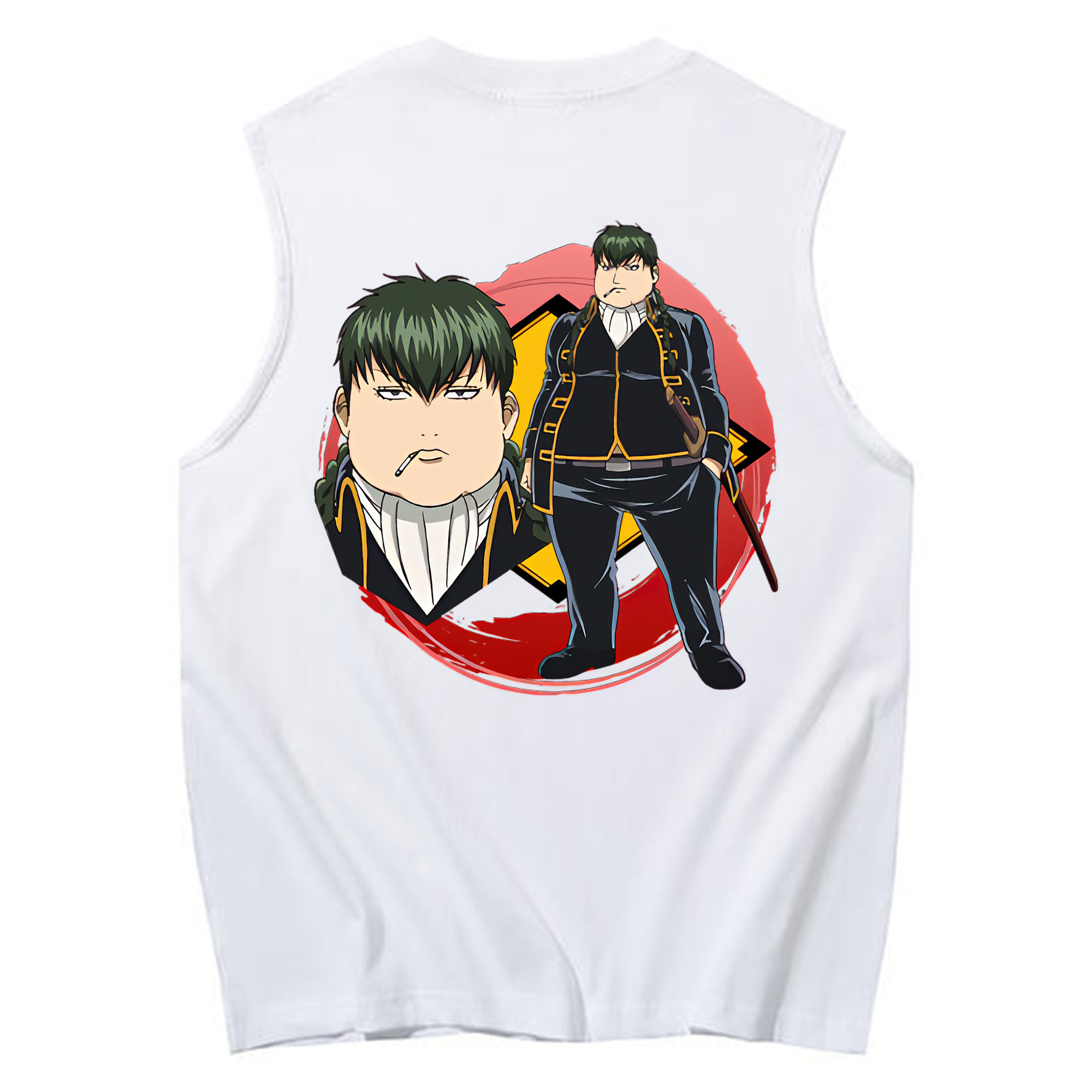 （画像用） ぎんたま 坂田銀時（さかたぎんとき） 神楽 志村新八（しむら しんぱち） GINTAMA Sakata Gintoki Kagura Shimura Shinpachi コットン100％タンクトップ（背面プリント）