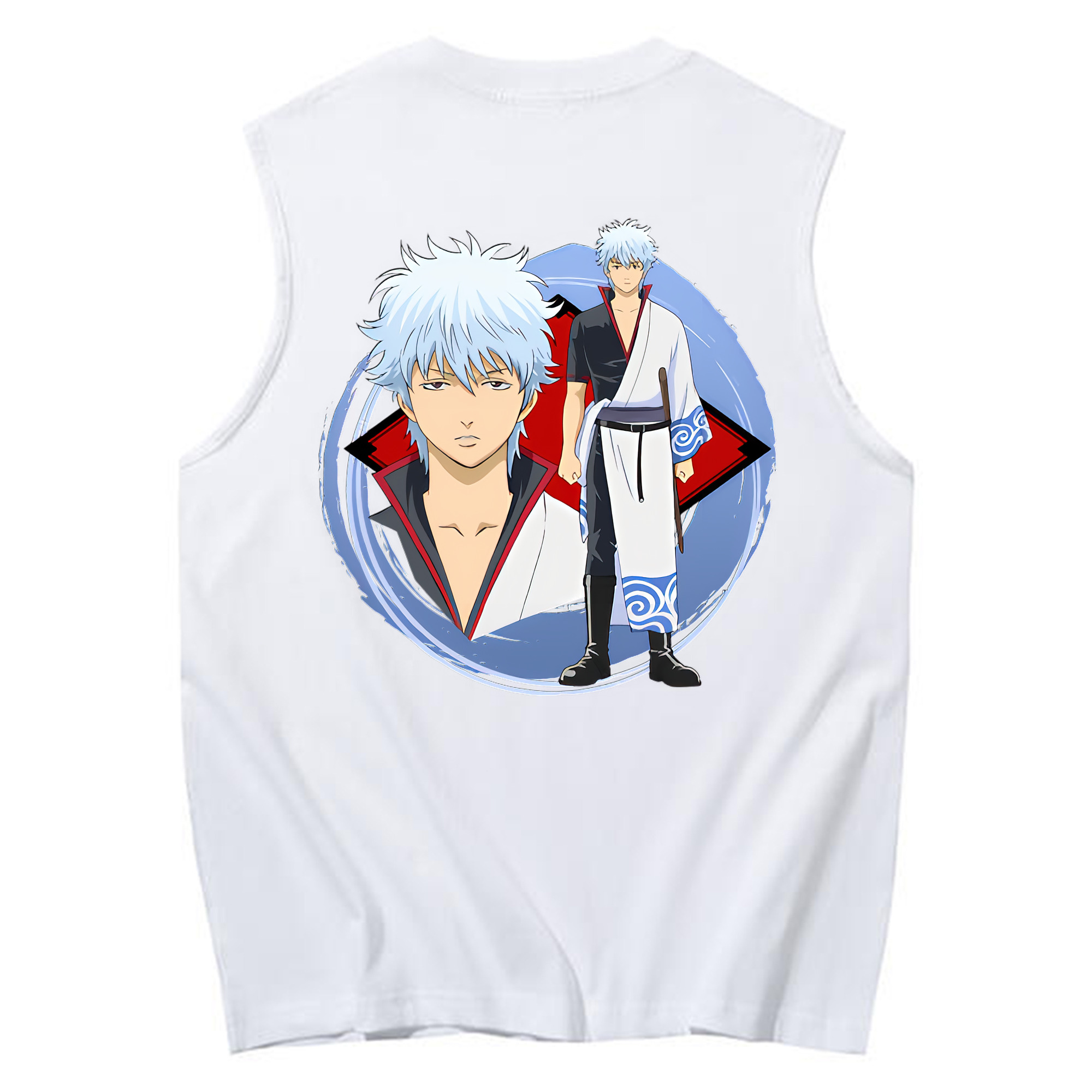 （画像用） ぎんたま 坂田銀時（さかたぎんとき） 神楽 志村新八（しむら しんぱち） GINTAMA Sakata Gintoki Kagura Shimura Shinpachi コットン100％タンクトップ（背面プリント）