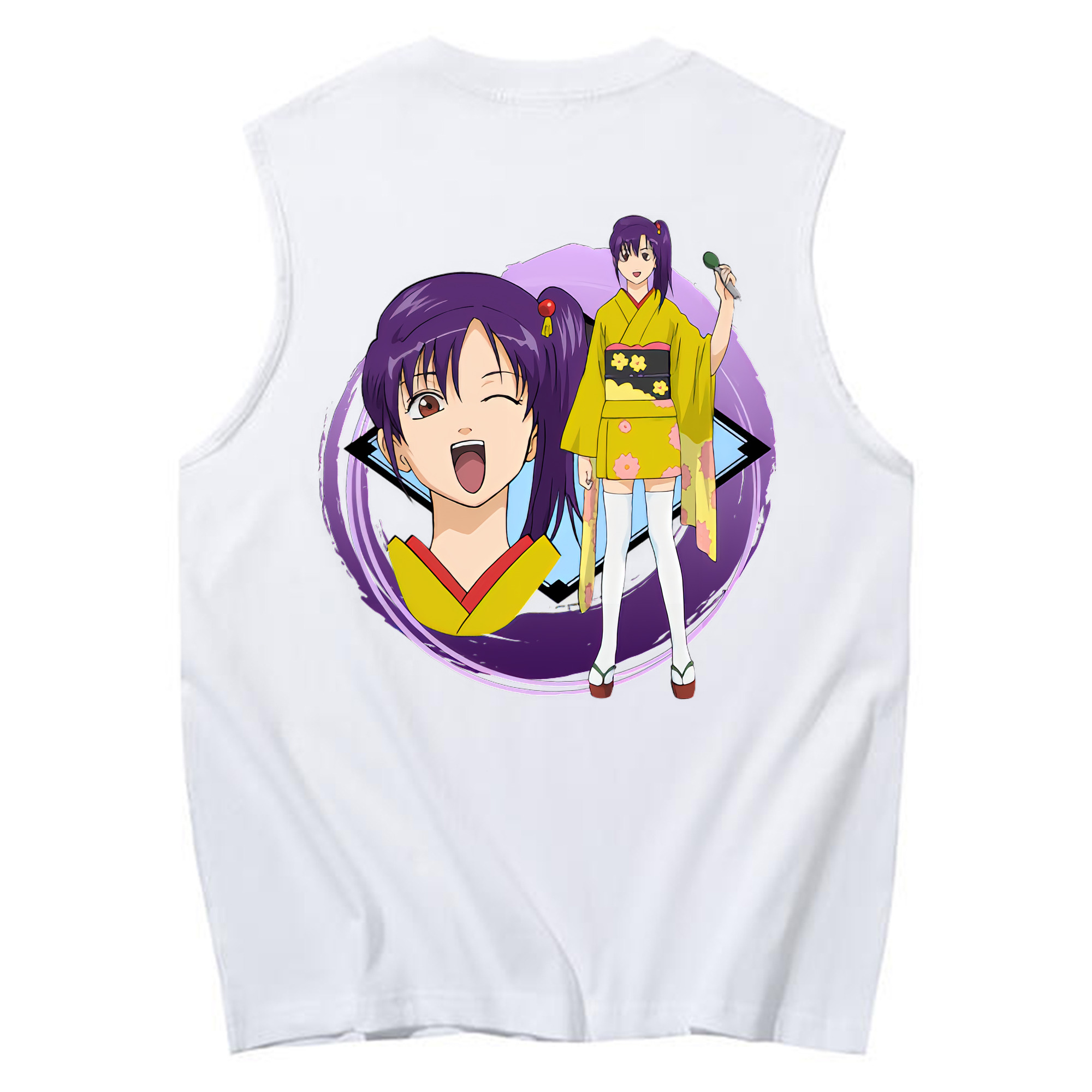 （画像用） ぎんたま 坂田銀時（さかたぎんとき） 神楽 志村新八（しむら しんぱち） GINTAMA Sakata Gintoki Kagura Shimura Shinpachi コットン100％タンクトップ（背面プリント）