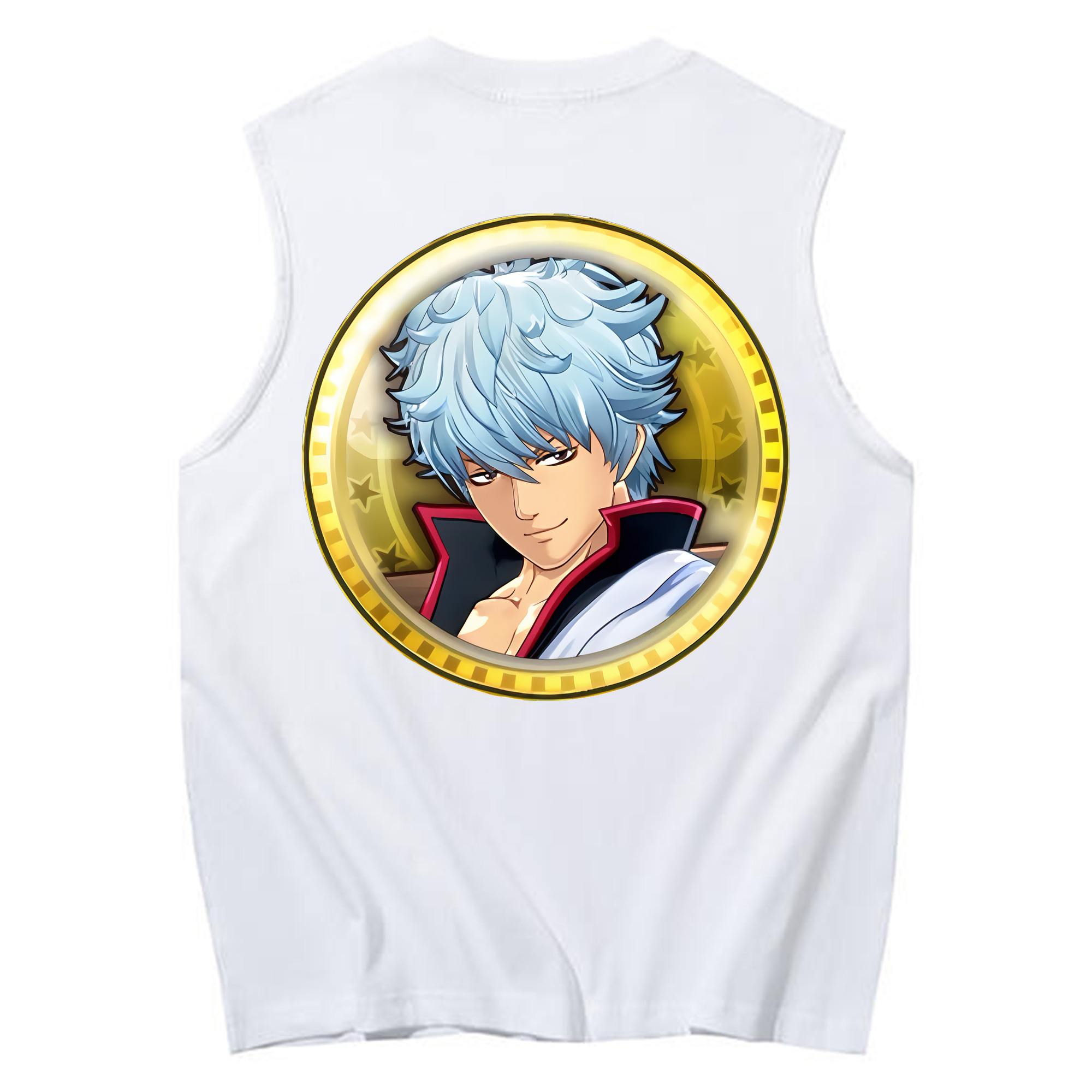 （画像用） ぎんたま 坂田銀時（さかたぎんとき） 神楽 志村新八（しむら しんぱち） GINTAMA Sakata Gintoki Kagura Shimura Shinpachi コットン100％タンクトップ（背面プリント）