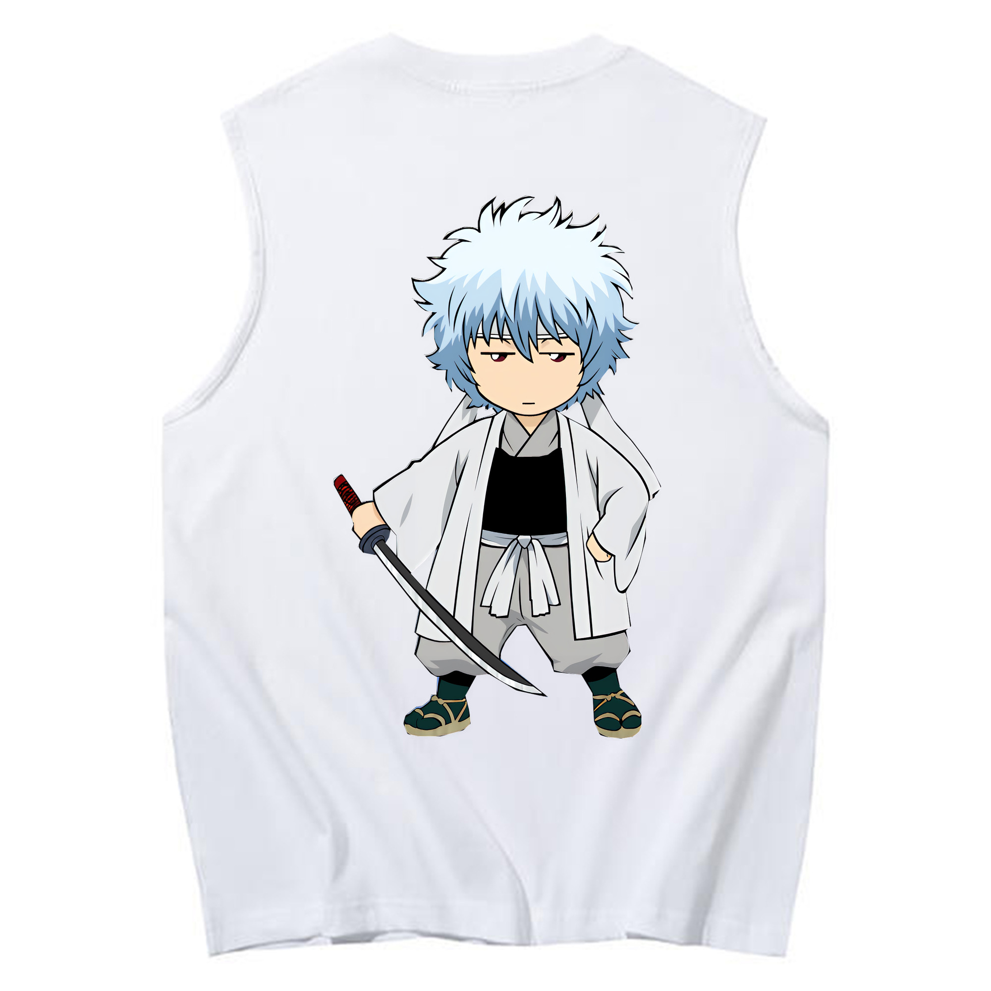 （画像用） ぎんたま 坂田銀時（さかたぎんとき） 神楽 志村新八（しむら しんぱち） GINTAMA Sakata Gintoki Kagura Shimura Shinpachi コットン100％タンクトップ（背面プリント）
