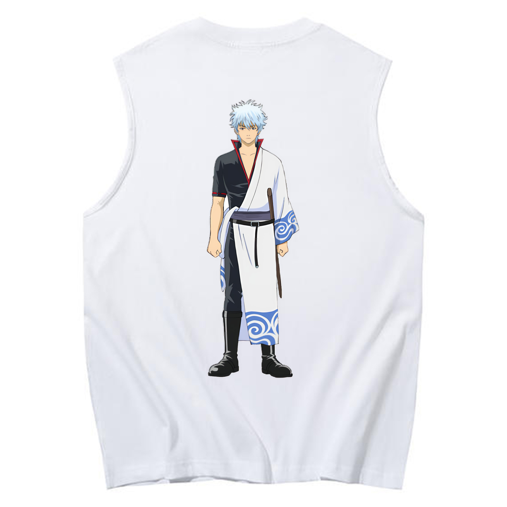 （画像用） ぎんたま 坂田銀時（さかたぎんとき） 神楽 志村新八（しむら しんぱち） GINTAMA Sakata Gintoki Kagura Shimura Shinpachi コットン100％タンクトップ（背面プリント）
