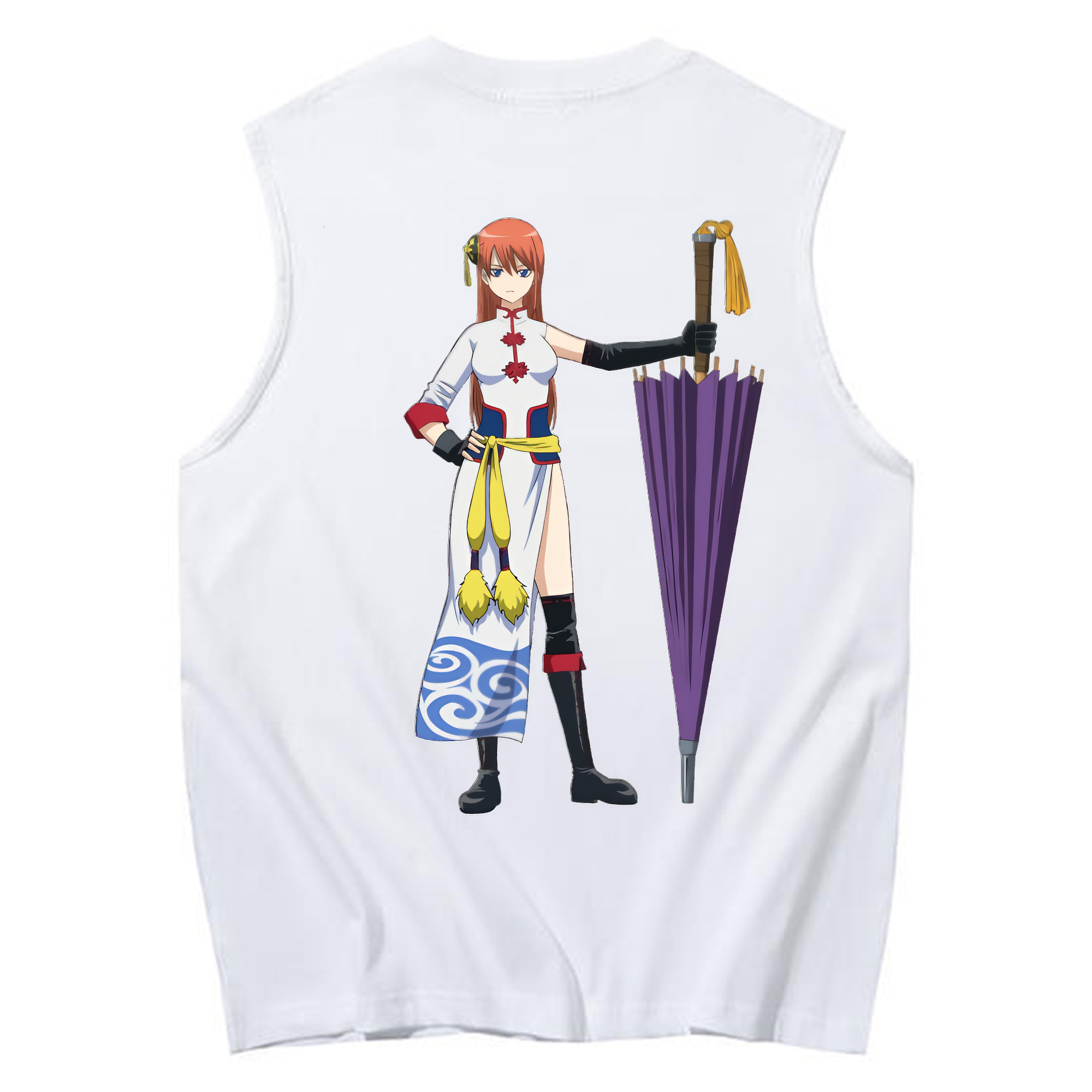 （画像用） ぎんたま 坂田銀時（さかたぎんとき） 神楽 志村新八（しむら しんぱち） GINTAMA Sakata Gintoki Kagura Shimura Shinpachi コットン100％タンクトップ（背面プリント）