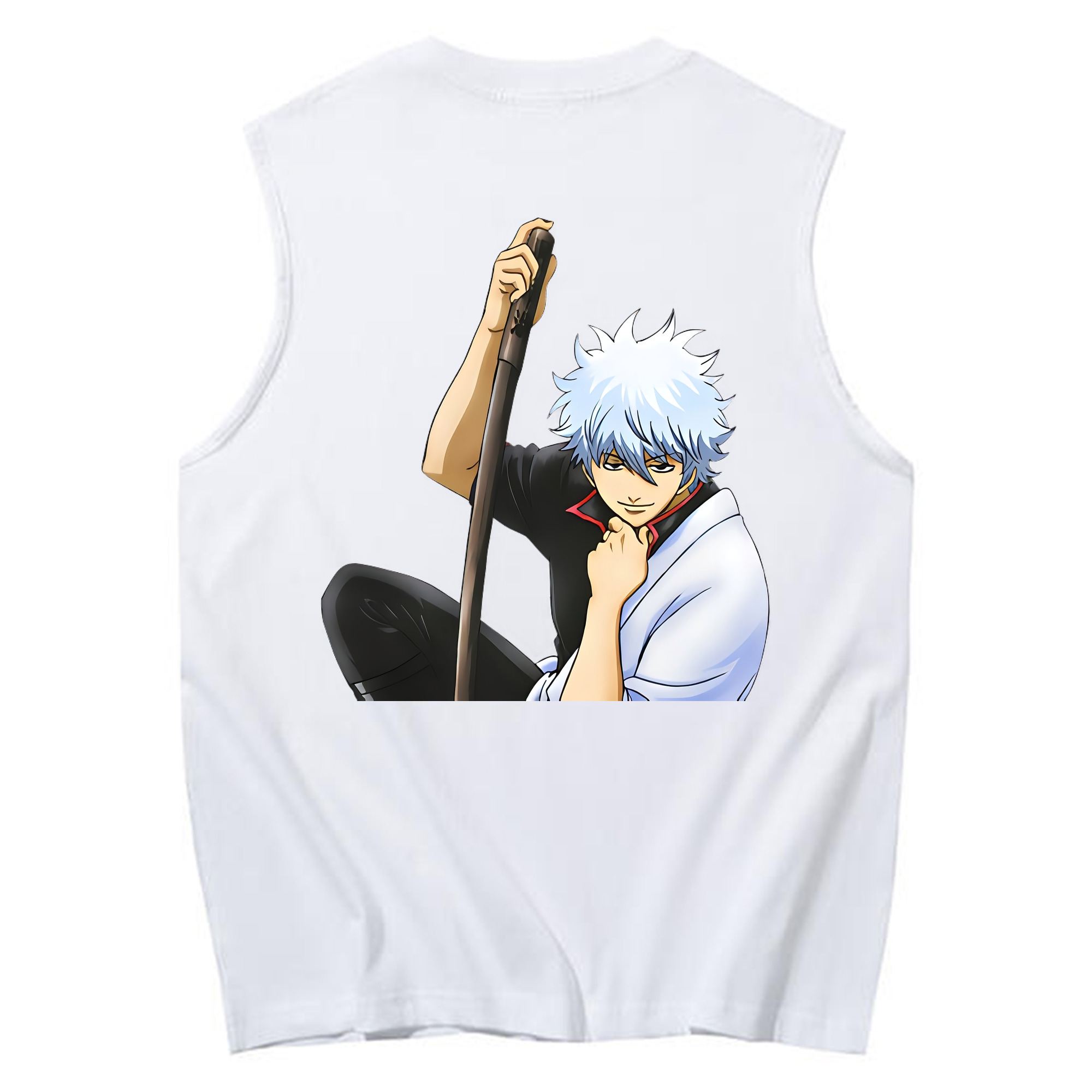 （画像用） ぎんたま 坂田銀時（さかたぎんとき） 神楽 志村新八（しむら しんぱち） GINTAMA Sakata Gintoki Kagura Shimura Shinpachi コットン100％タンクトップ（背面プリント）