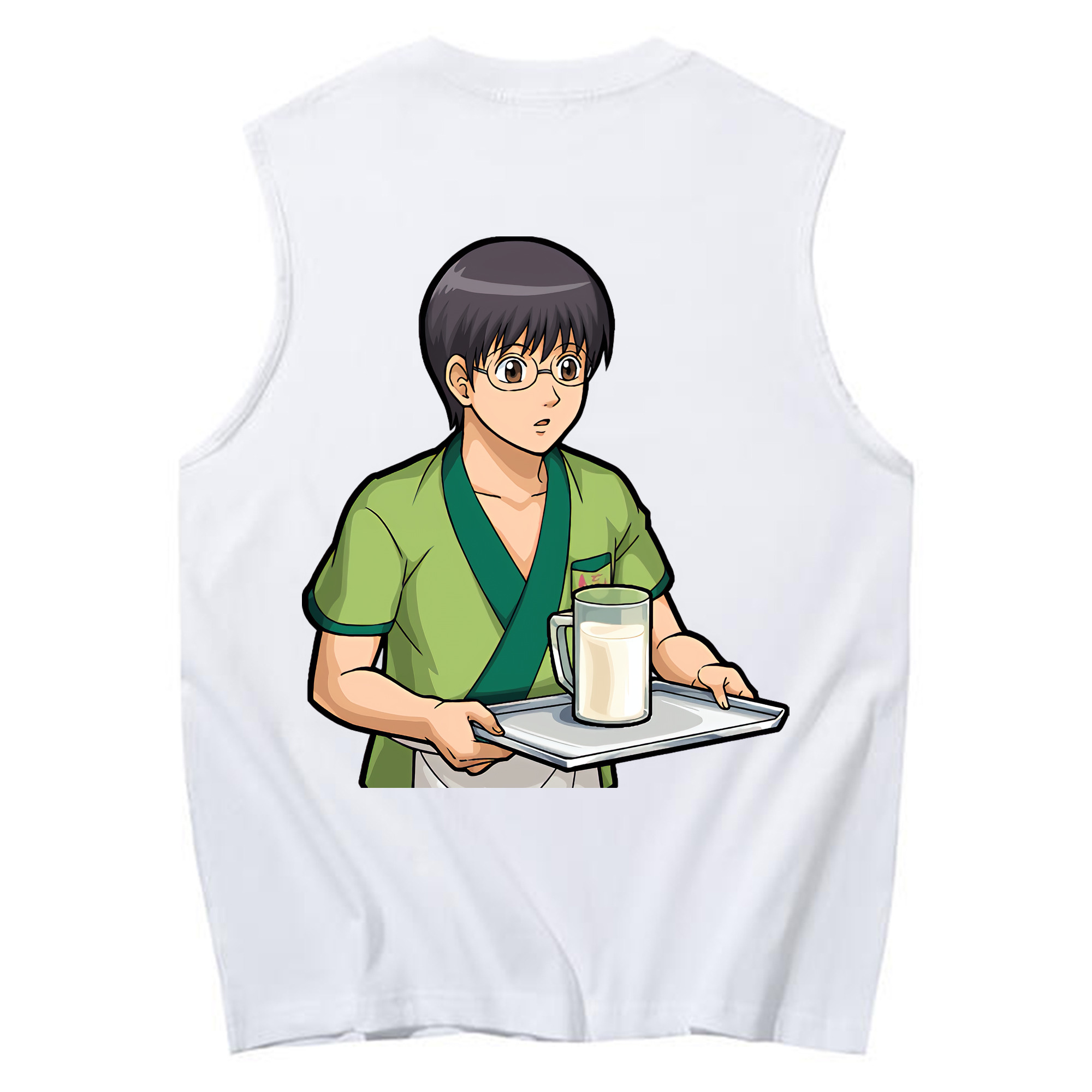 （画像用） ぎんたま 坂田銀時（さかたぎんとき） 神楽 志村新八（しむら しんぱち） GINTAMA Sakata Gintoki Kagura Shimura Shinpachi コットン100％タンクトップ（背面プリント）