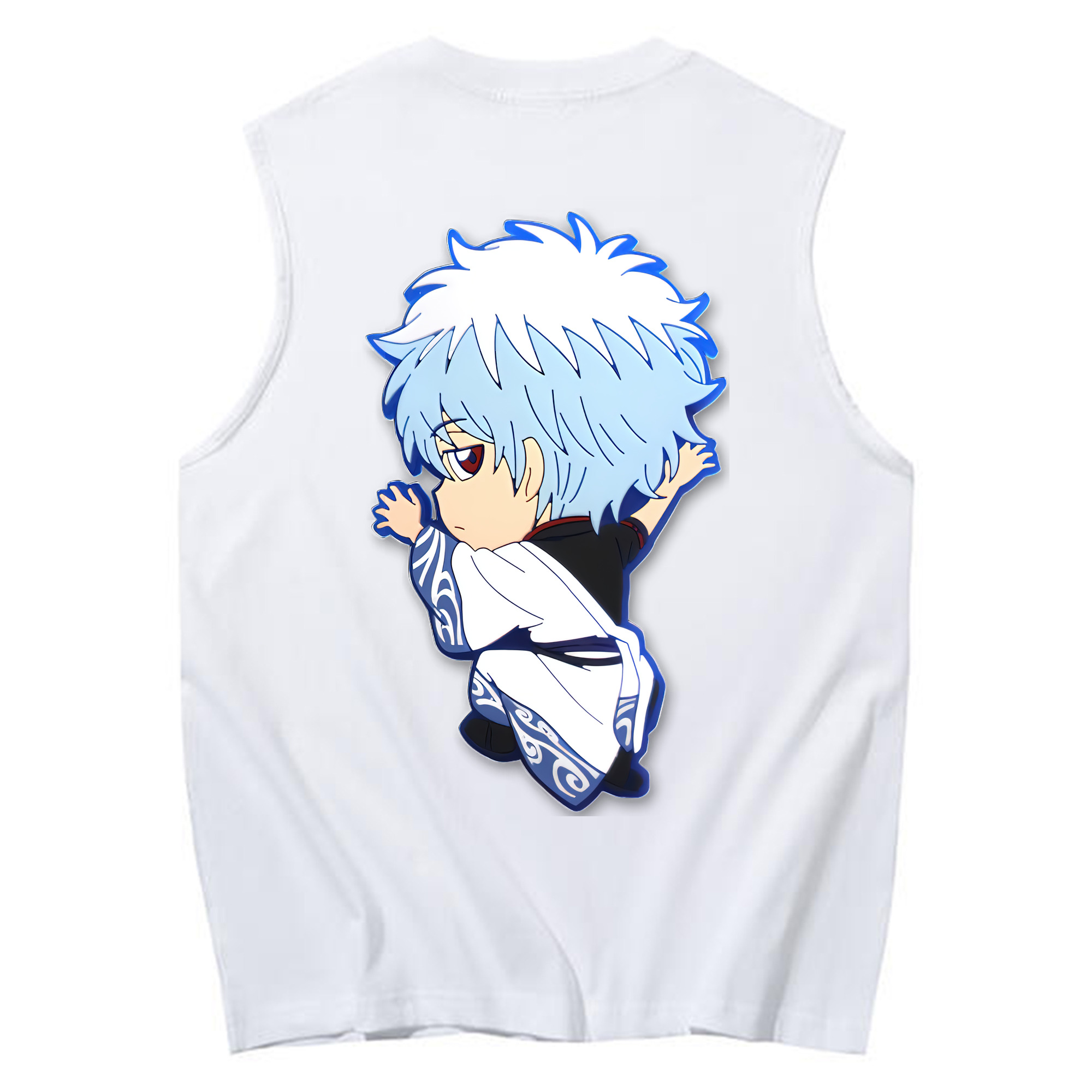 （画像用） ぎんたま 坂田銀時（さかたぎんとき） 神楽 志村新八（しむら しんぱち） GINTAMA Sakata Gintoki Kagura Shimura Shinpachi コットン100％タンクトップ（背面プリント）