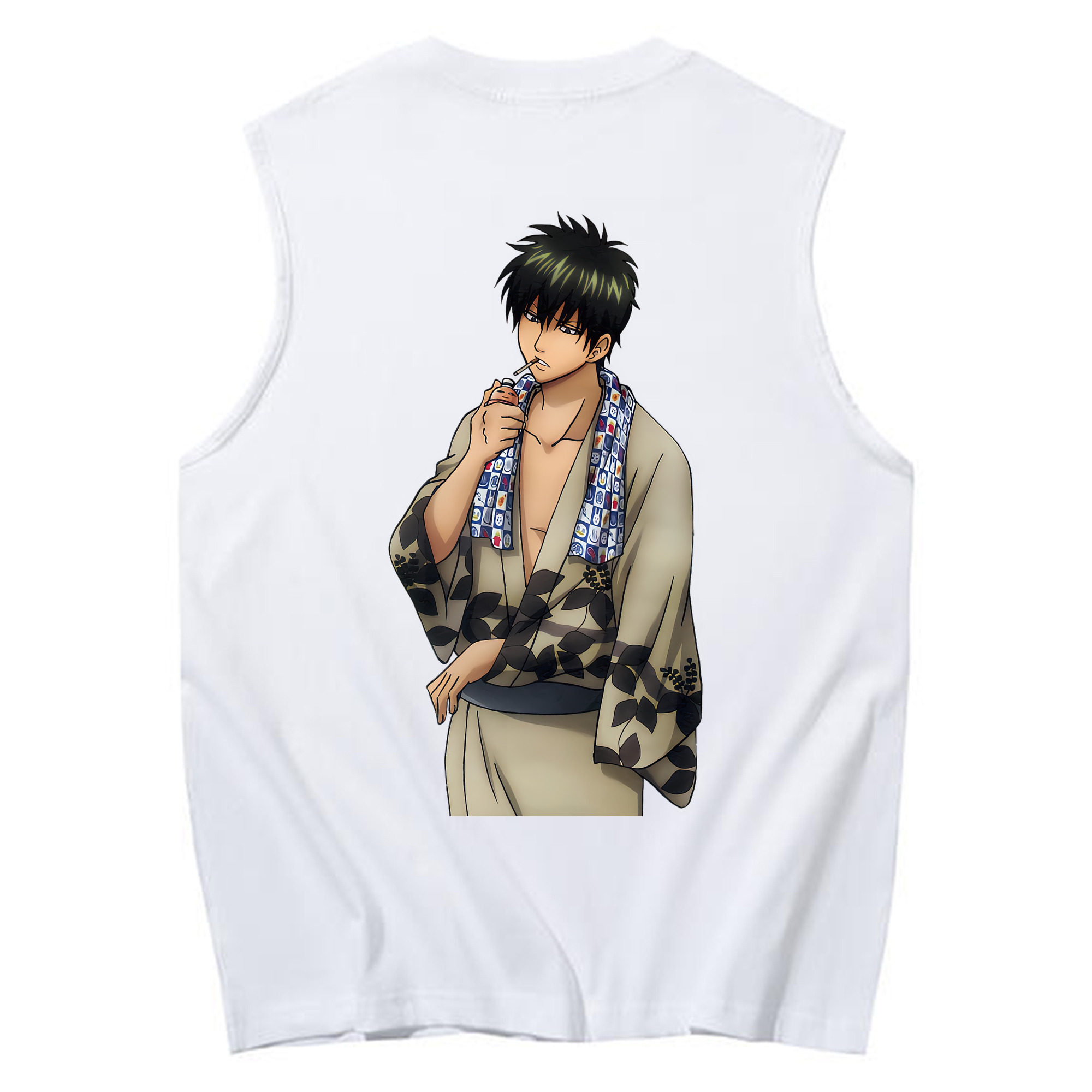 （画像用） ぎんたま 坂田銀時（さかたぎんとき） 神楽 志村新八（しむら しんぱち） GINTAMA Sakata Gintoki Kagura Shimura Shinpachi コットン100％タンクトップ（背面プリント）