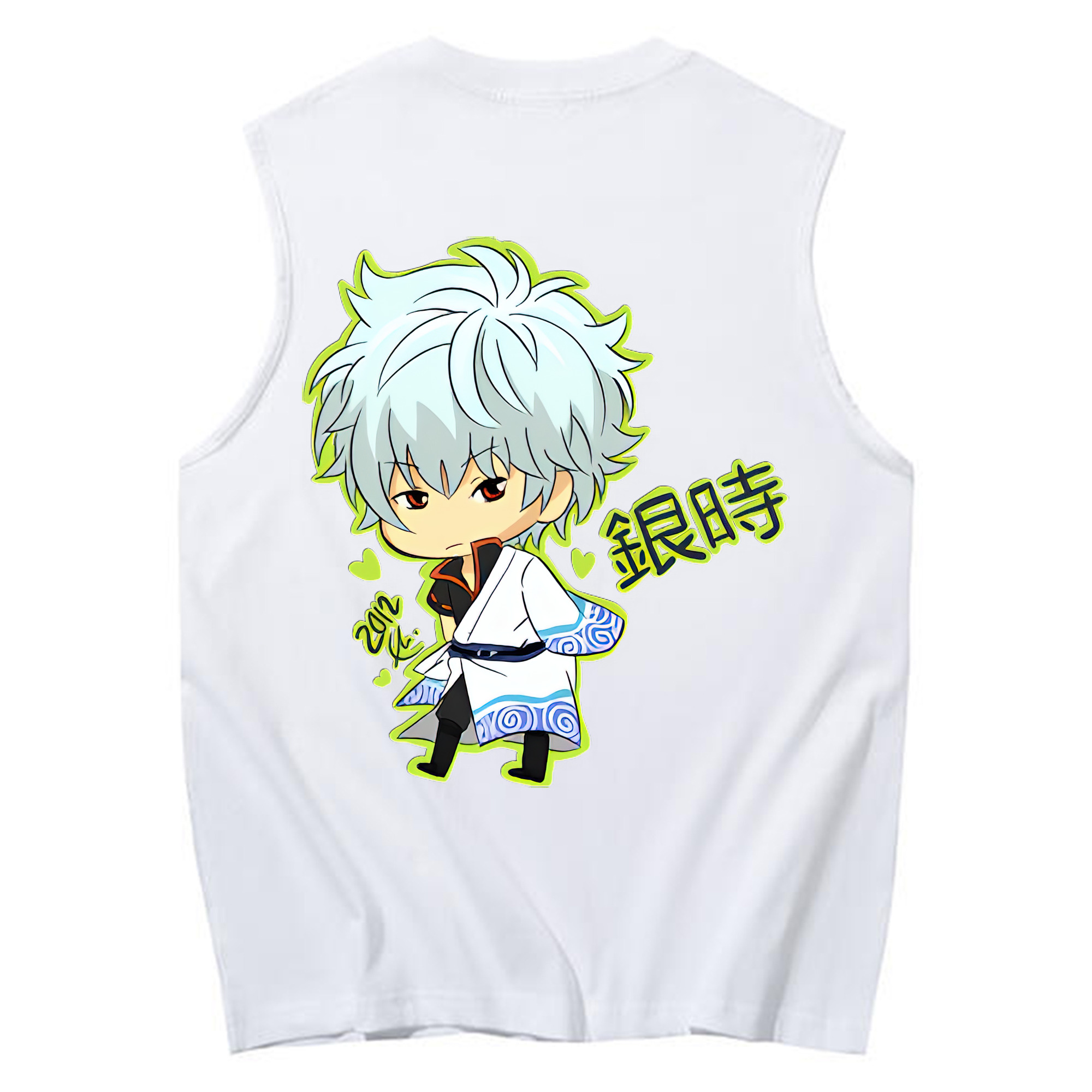（画像用） ぎんたま 坂田銀時（さかたぎんとき） 神楽 志村新八（しむら しんぱち） GINTAMA Sakata Gintoki Kagura Shimura Shinpachi コットン100％タンクトップ（背面プリント）