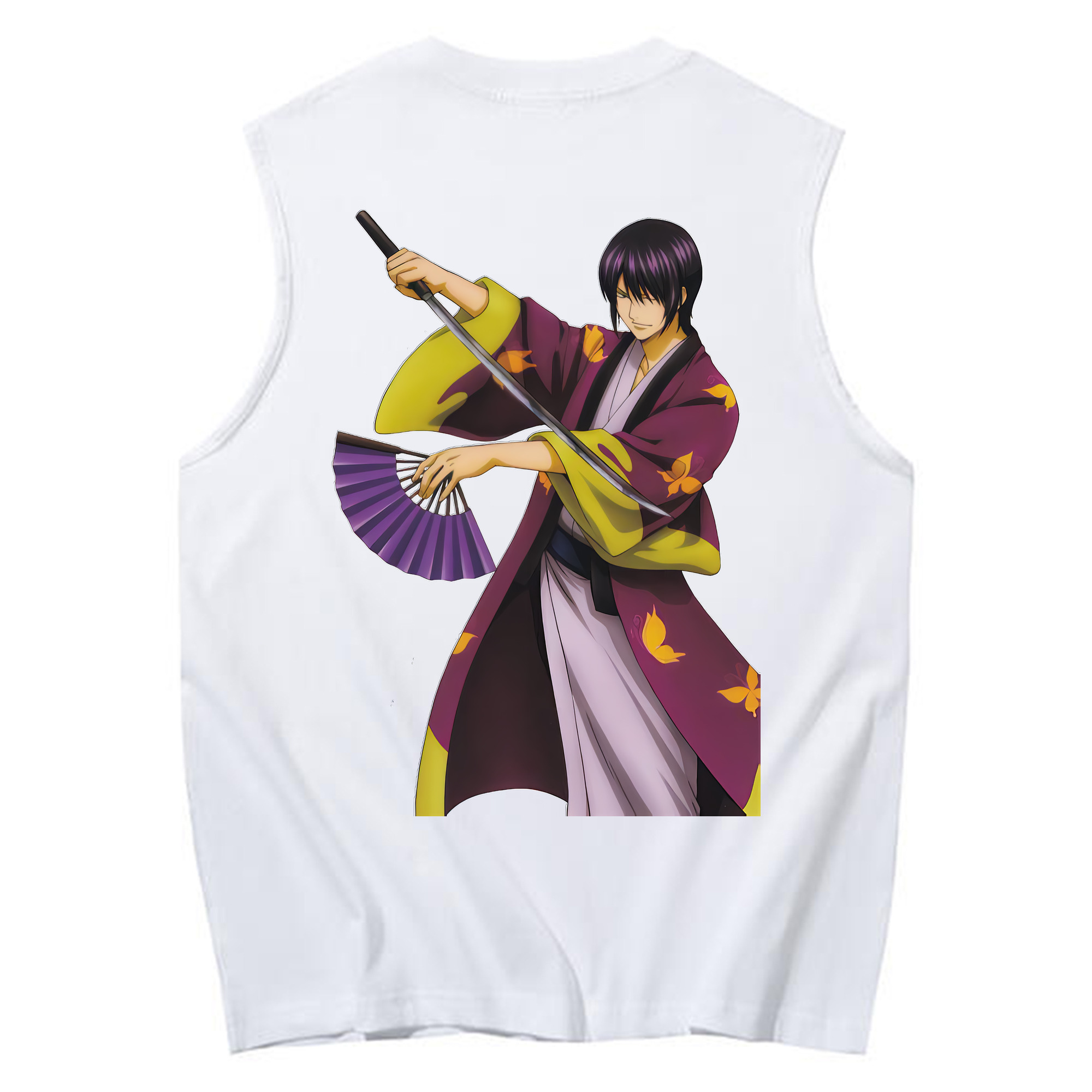 （画像用） ぎんたま 坂田銀時（さかたぎんとき） 神楽 志村新八（しむら しんぱち） GINTAMA Sakata Gintoki Kagura Shimura Shinpachi コットン100％タンクトップ（背面プリント）