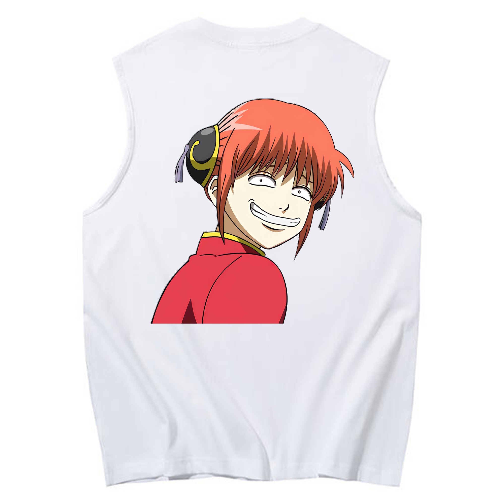 （画像用） ぎんたま 坂田銀時（さかたぎんとき） 神楽 志村新八（しむら しんぱち） GINTAMA Sakata Gintoki Kagura Shimura Shinpachi コットン100％タンクトップ（背面プリント）